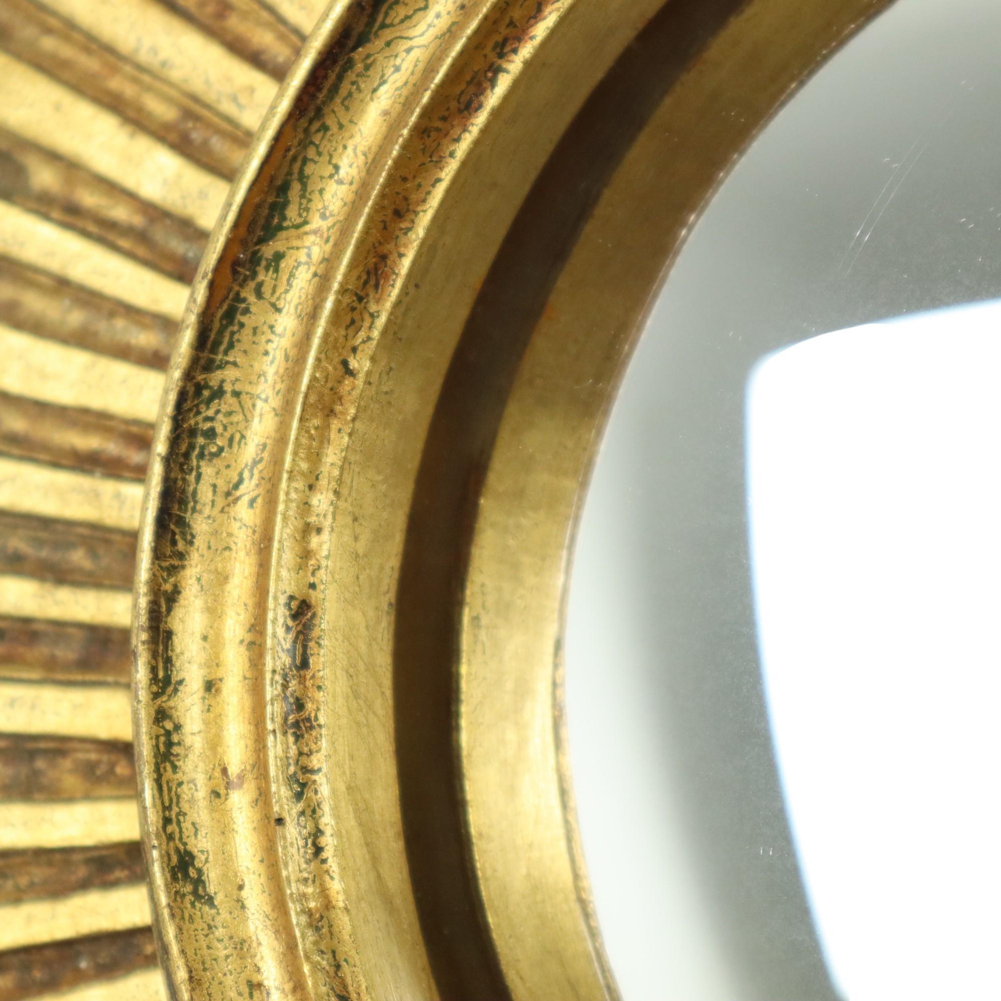 Large Gold Sun Mirror Sunburst Resine Convex 56cm 3