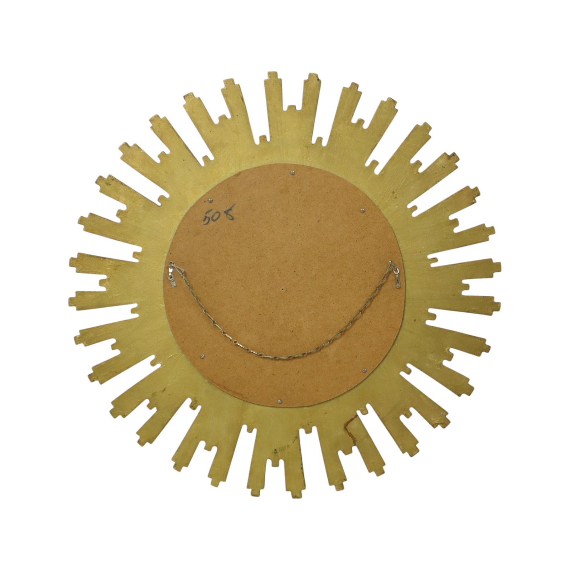Large Gold Sun Mirror Sunburst Resine Convex 56cm 4