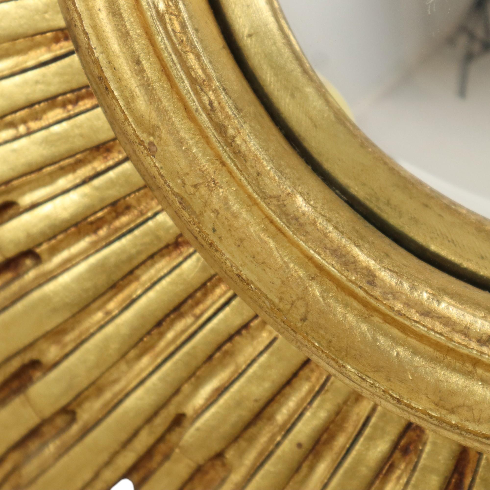 Large Gold Sun Mirror Sunburst Resine Convex Damaged 56cm 3
