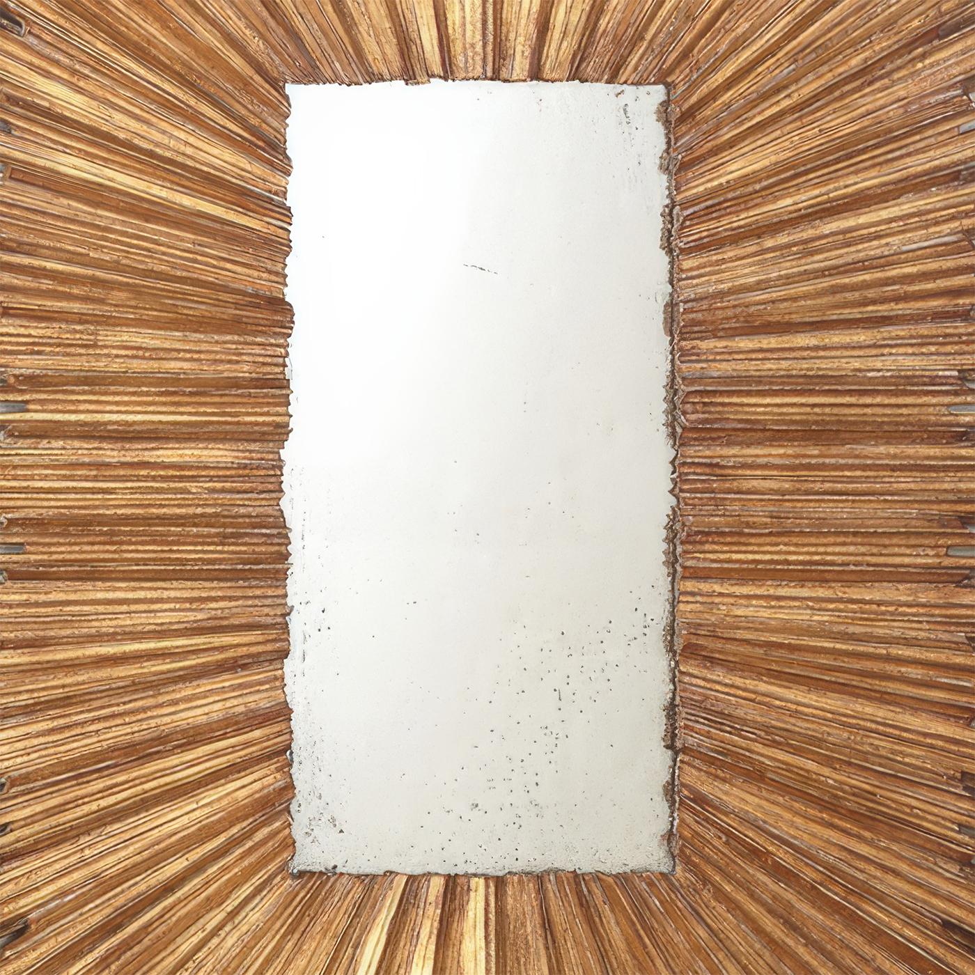 Art Deco Large Gold Sunburst Mirror For Sale