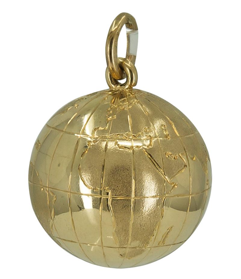 Large Gold Tiffany and Co. Globe Charm at 1stDibs | large gold globe ...