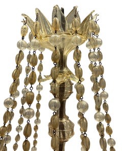 Large Gold Tinted Chandelier by Fratelli Toso