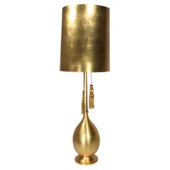 Large Gold Tone Hollywood Regency Style Table Lamp c. 1950/70's