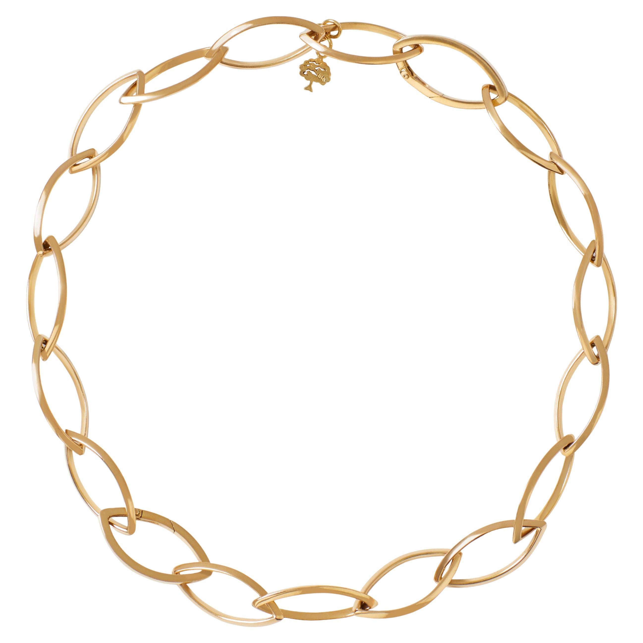 Collar de eslabones triangulares dorados grandes o pulsera envolvente