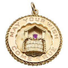 Large Gold Wishing Well Charm