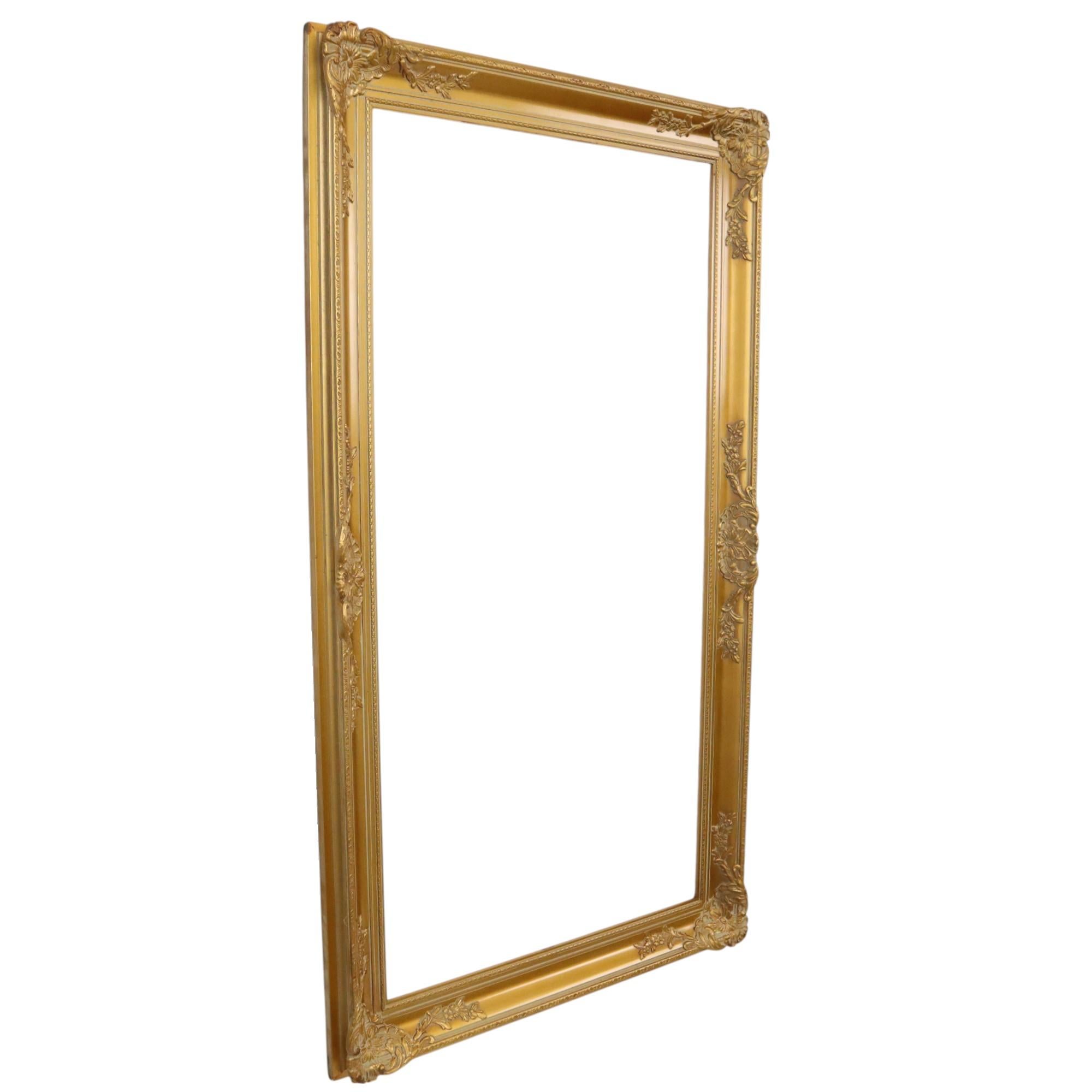 Large Golden Baroque Frame XL Frame Painting Classic 117x67cm For Sale 6
