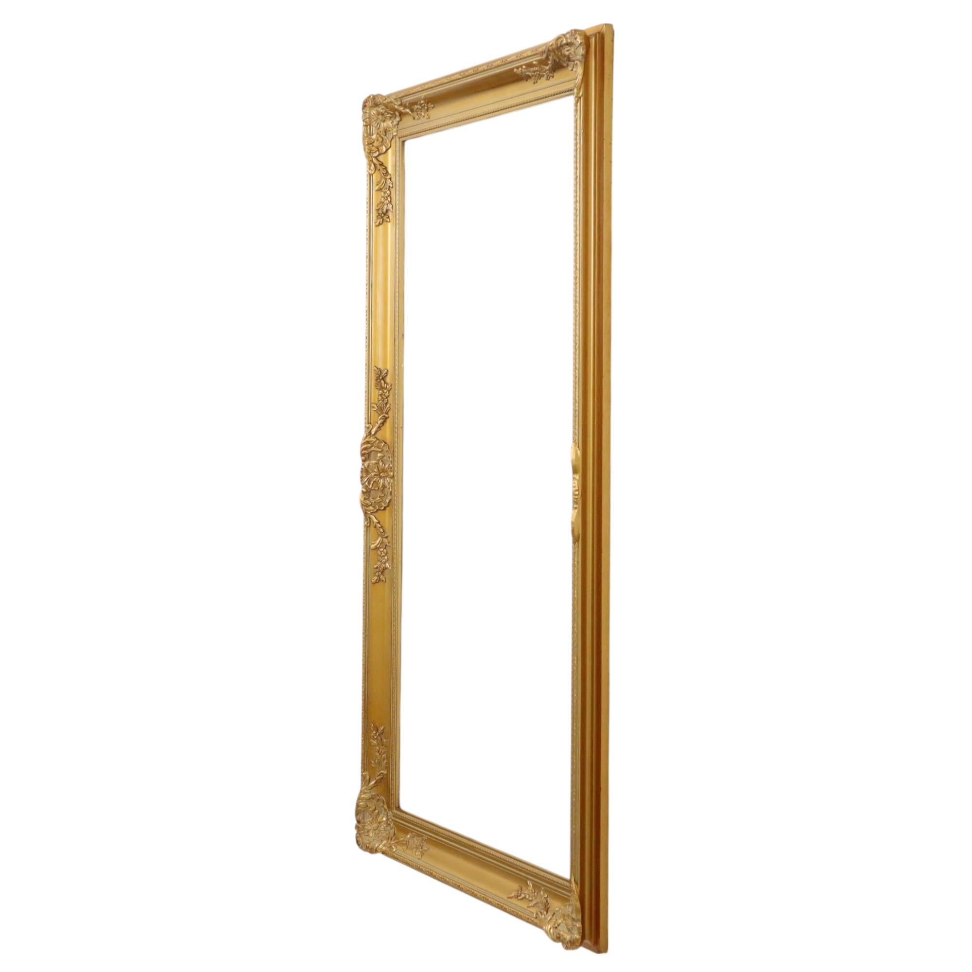 Large Golden Baroque Frame XL Frame Painting Classic 117x67cm For Sale 8