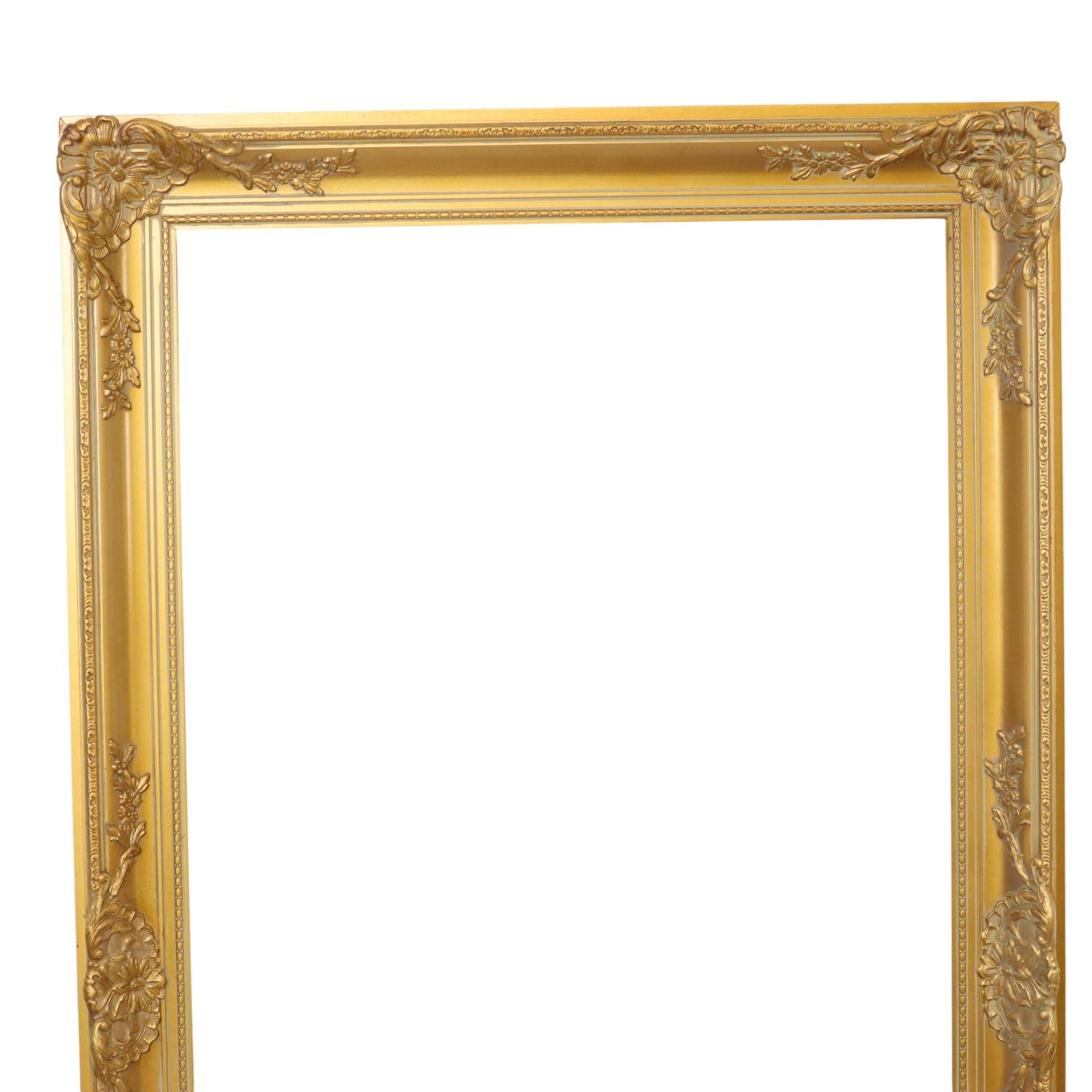 Belgian Large Golden Baroque Frame XL Frame Painting Classic 117x67cm For Sale