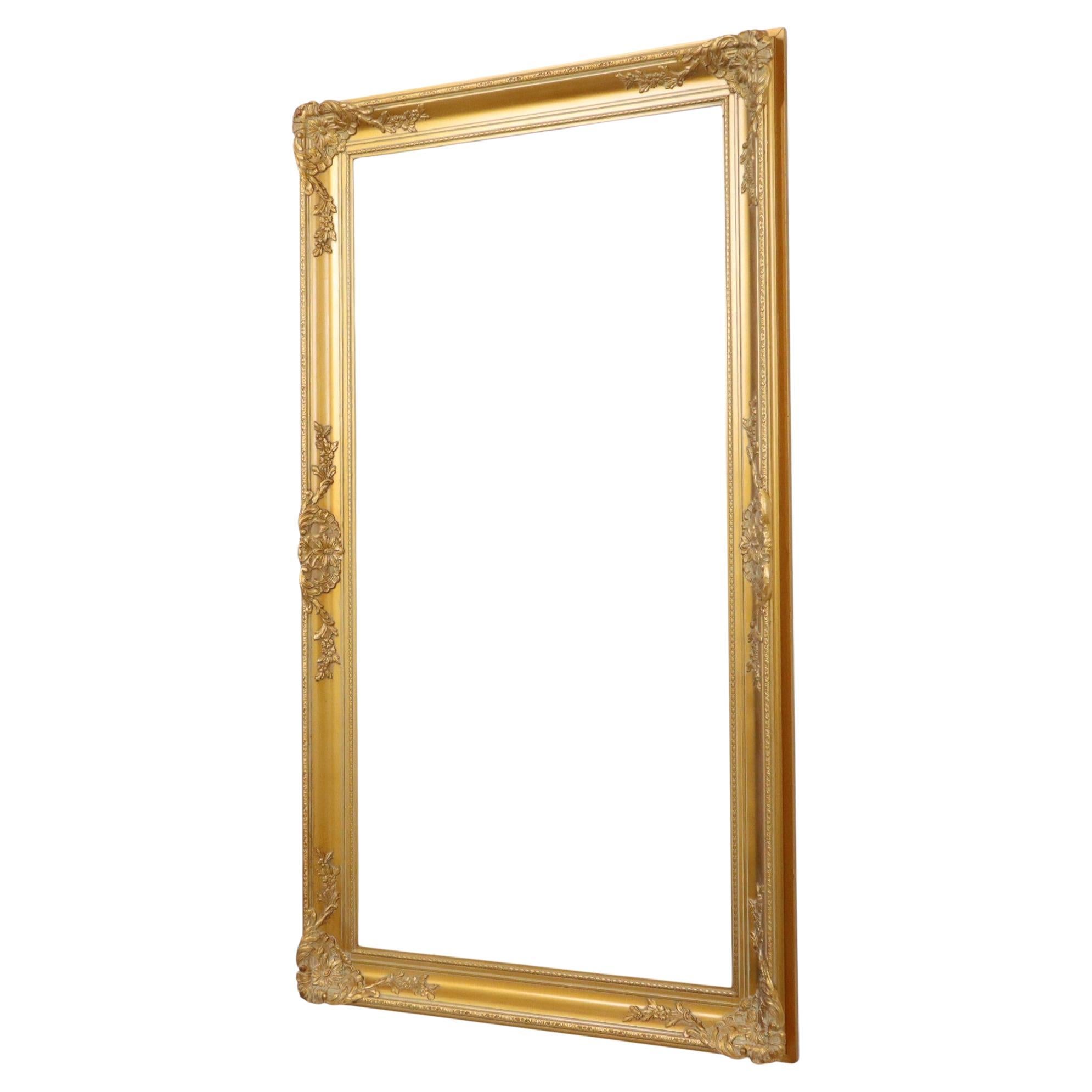 Large Golden Baroque Frame XL Frame Painting Classic 117x67cm For Sale