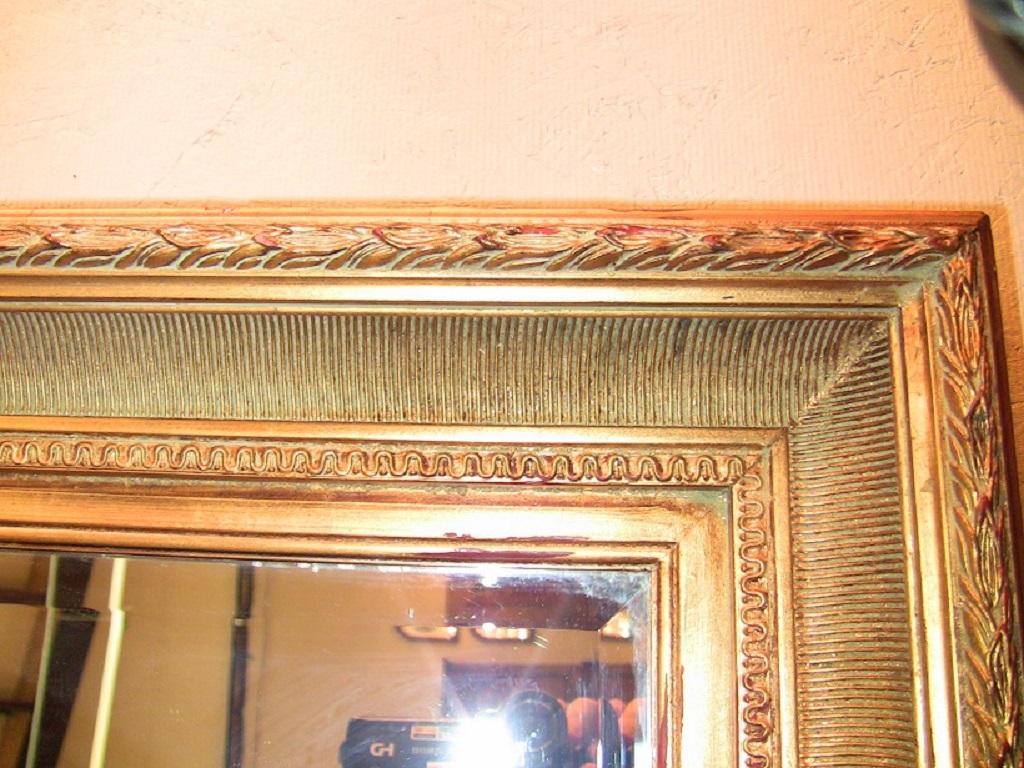 Irish Large Golden Biedermeier Style Mirror