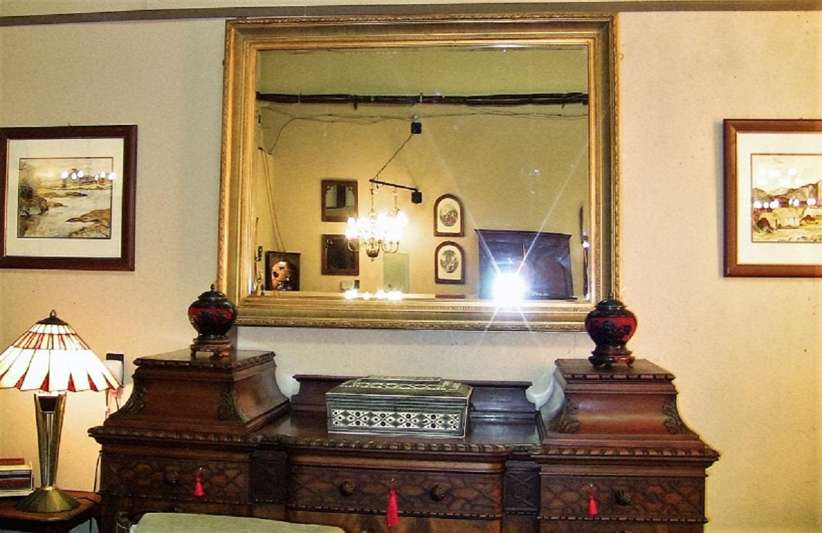 20th Century Large Golden Biedermeier Style Mirror