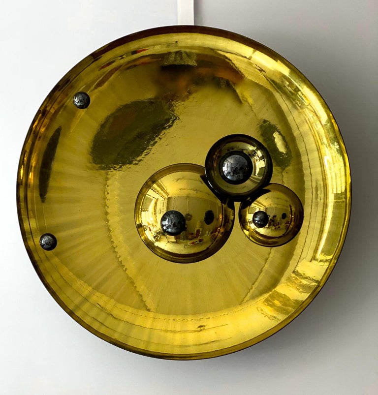 Large Golden Concave Mirror One of a Kind by Christophe Gaignon at 1stDibs