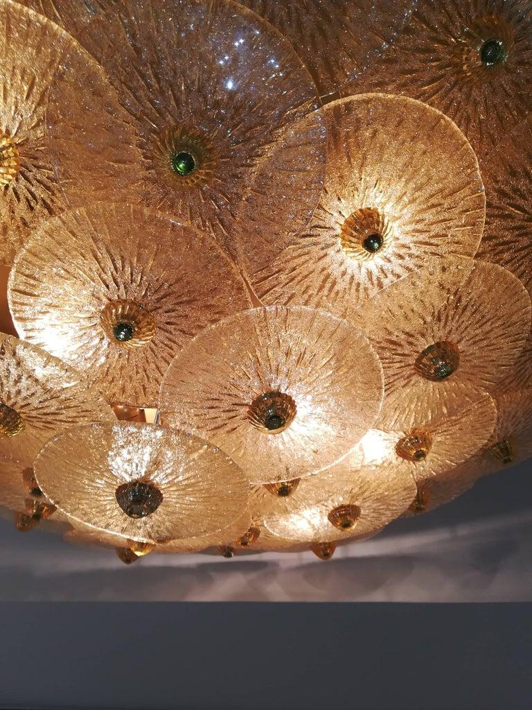 Large Golden Crystal Ceiling Light For Sale 1
