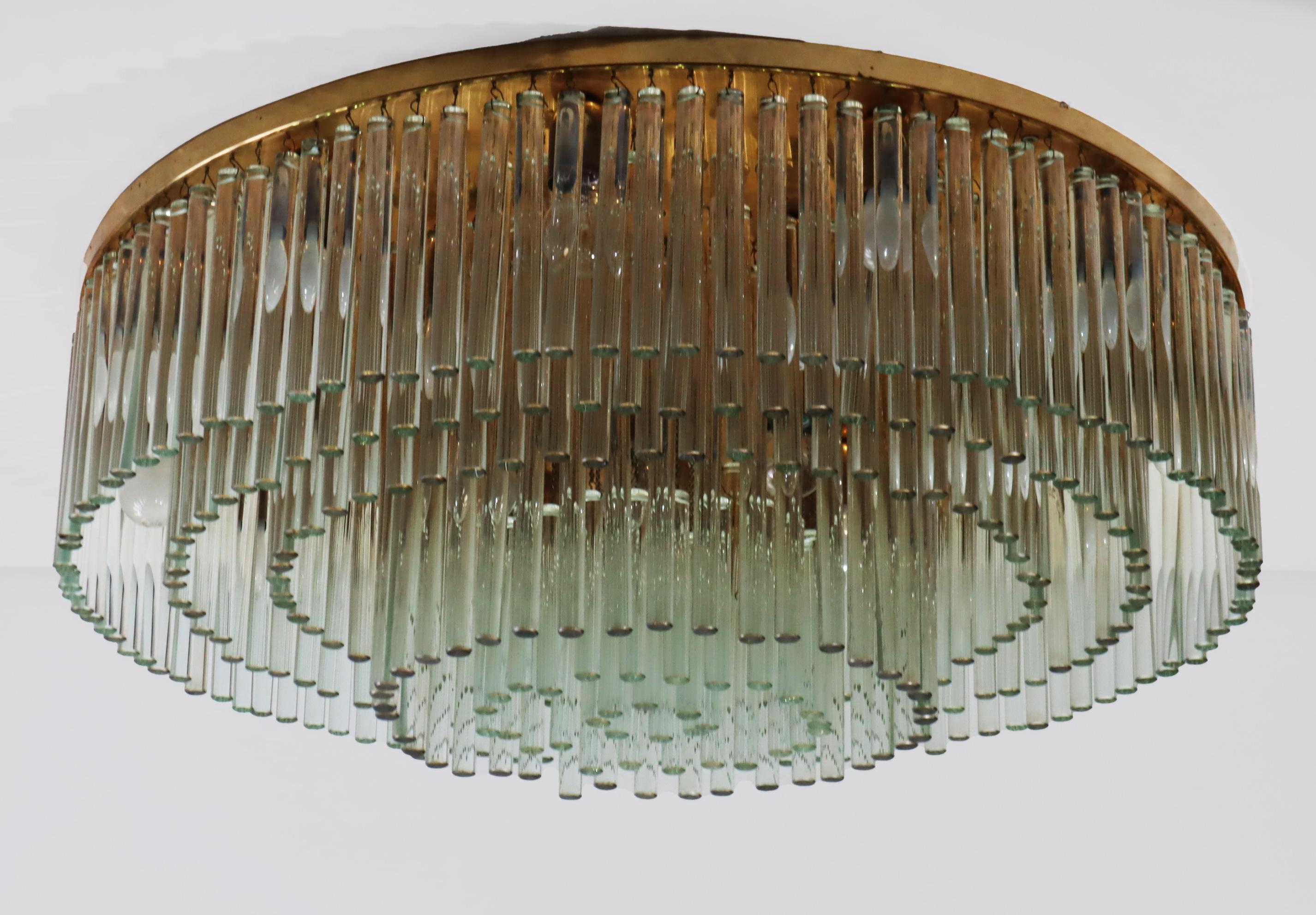 Large Golden Crystal Chandelier from Palwa, 1970s. For Sale 2