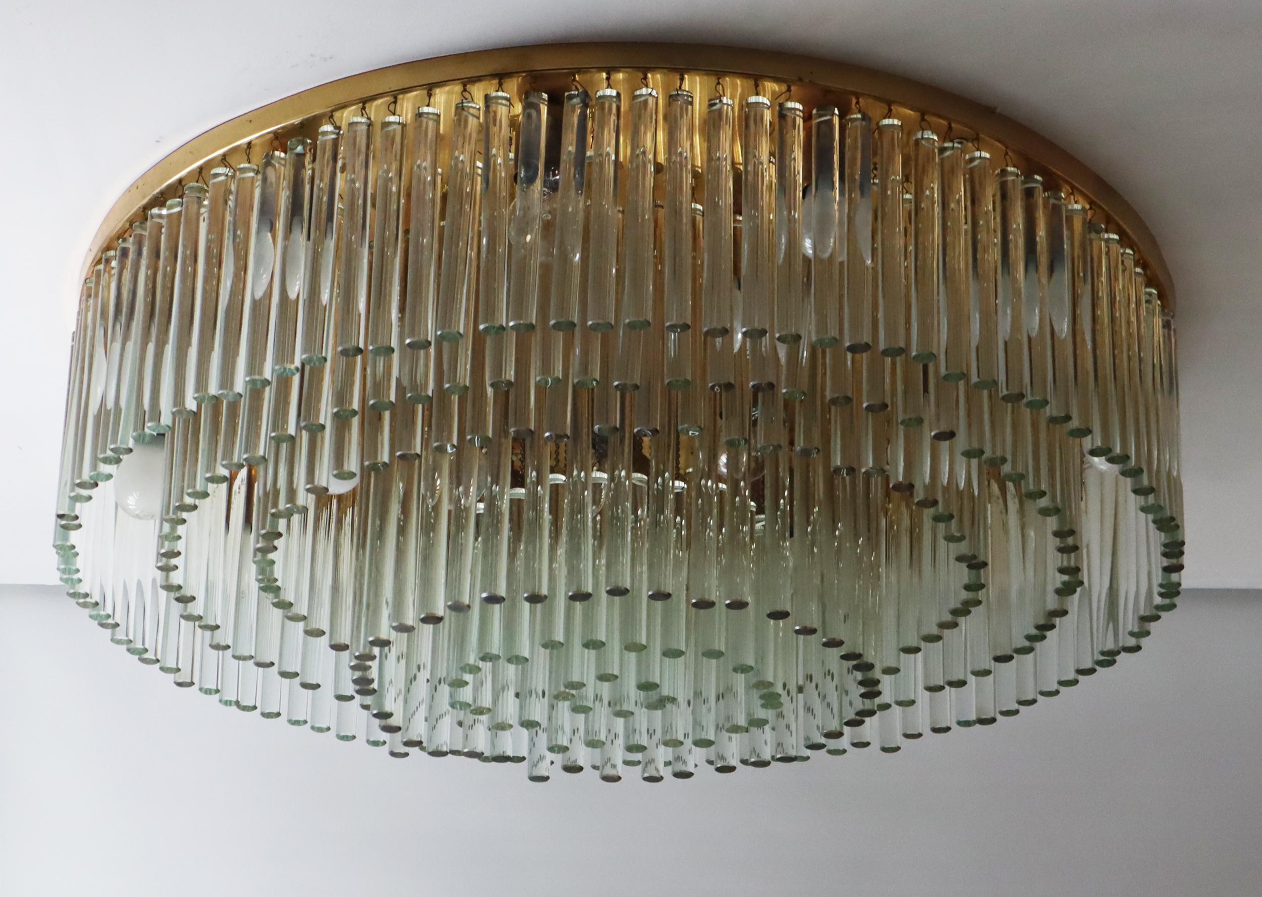 Large Golden Crystal Chandelier from Palwa, 1970s. For Sale 5