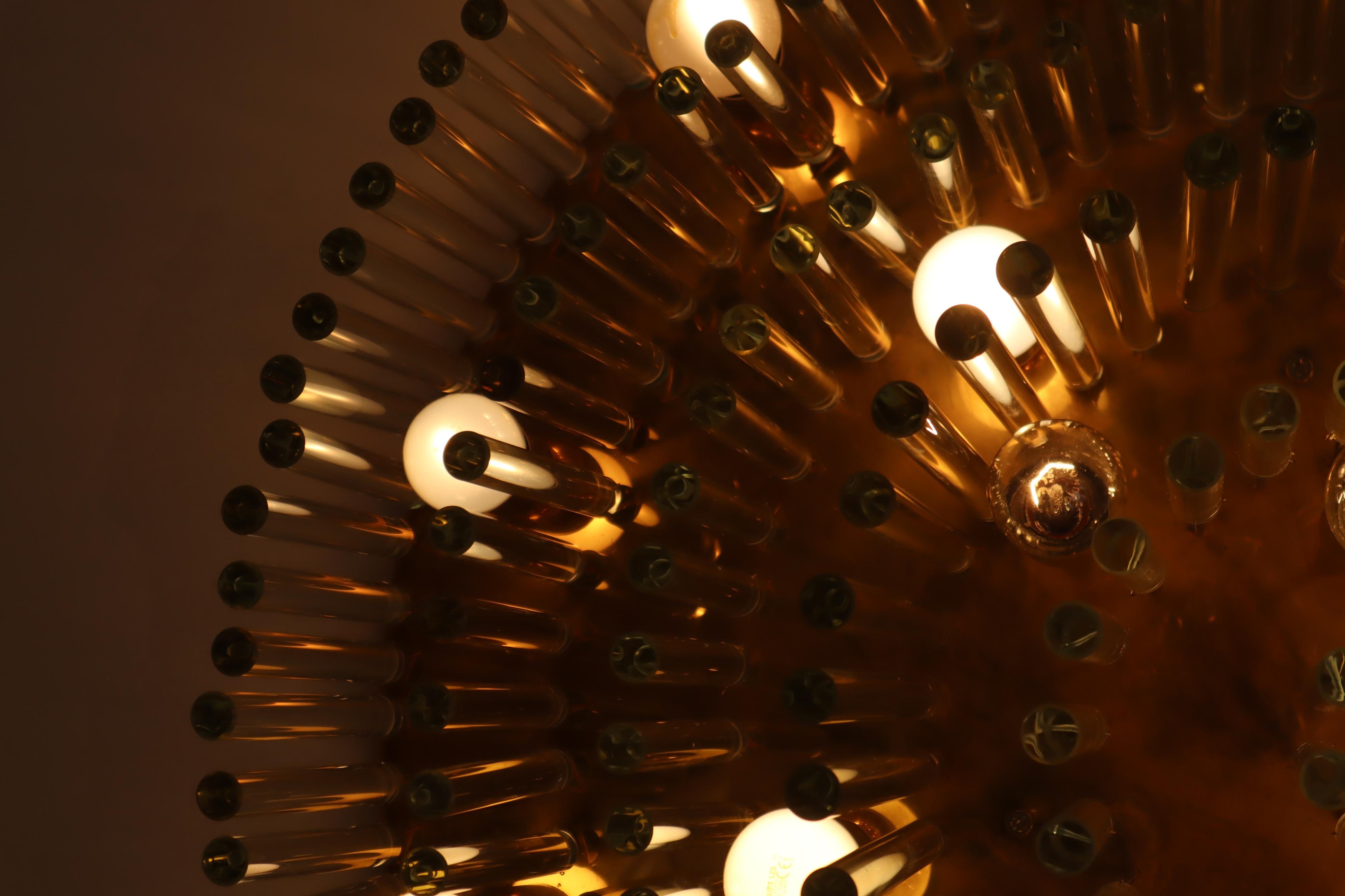 Large Golden Crystal Chandelier from Palwa, 1970s. For Sale 7