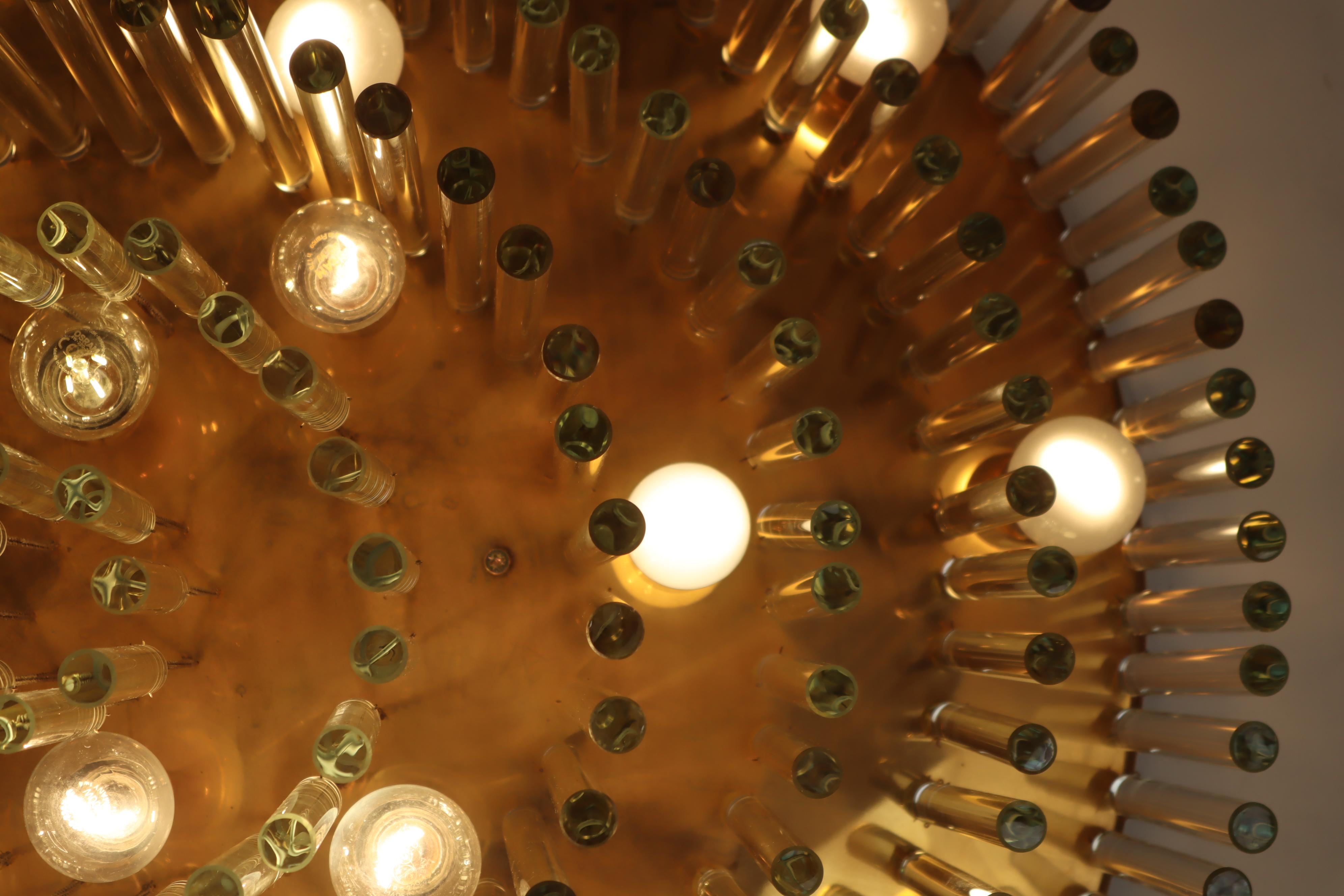 Large Golden Crystal Chandelier from Palwa, 1970s. For Sale 8