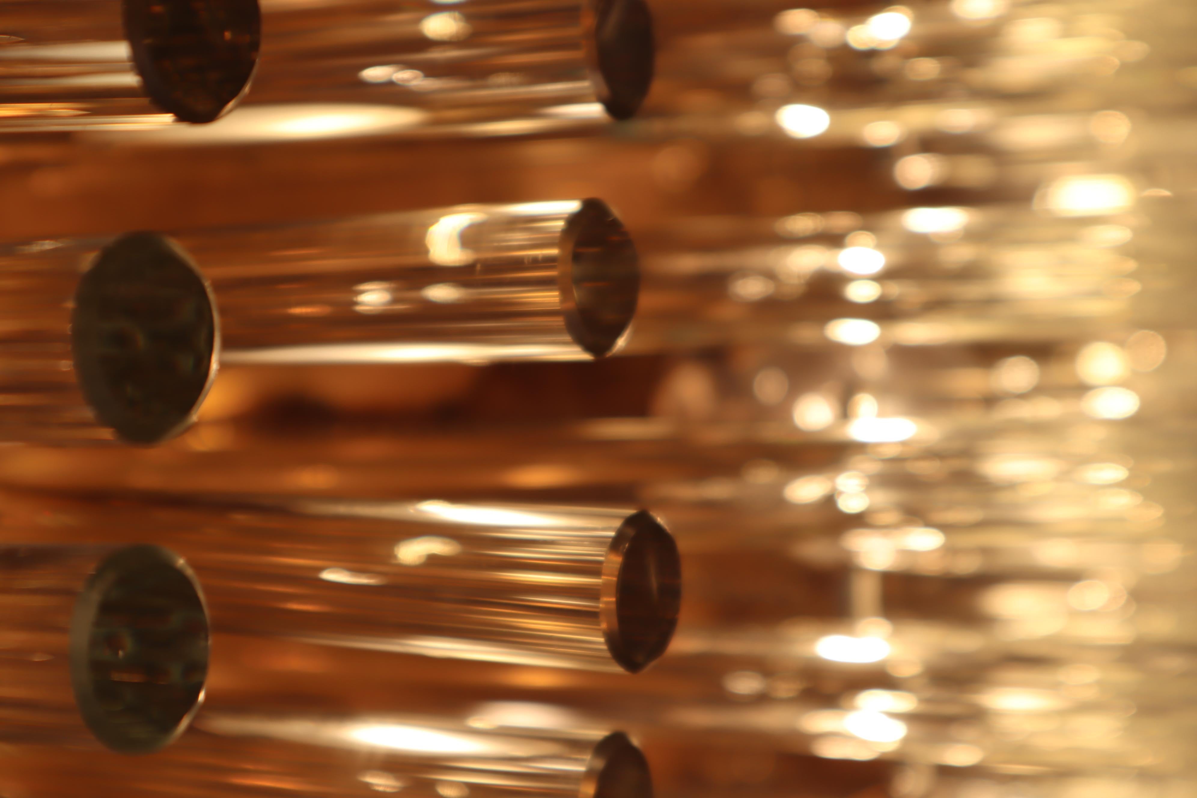 Large Golden Crystal Chandelier from Palwa, 1970s. For Sale 9