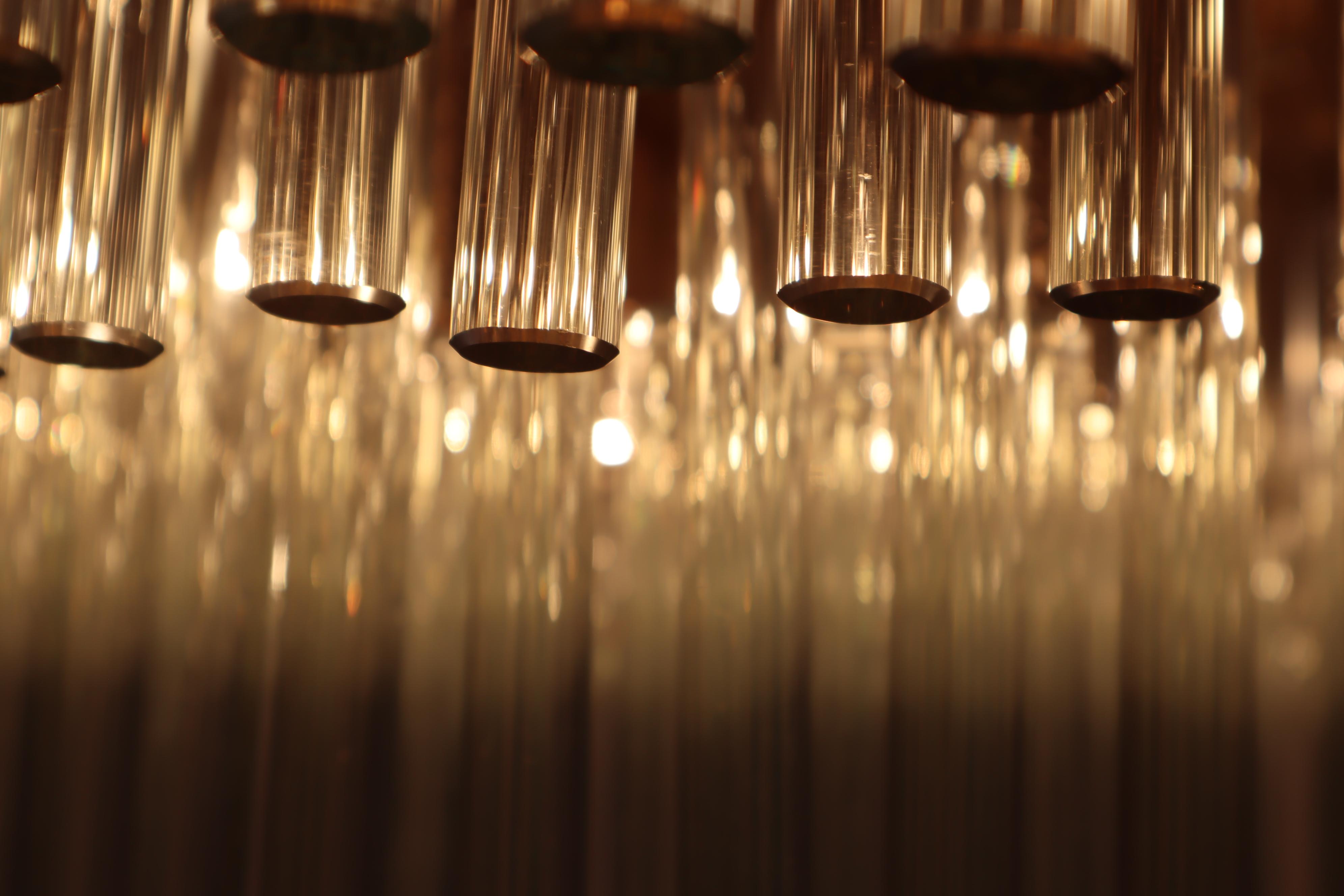 German Large Golden Crystal Chandelier from Palwa, 1970s. For Sale