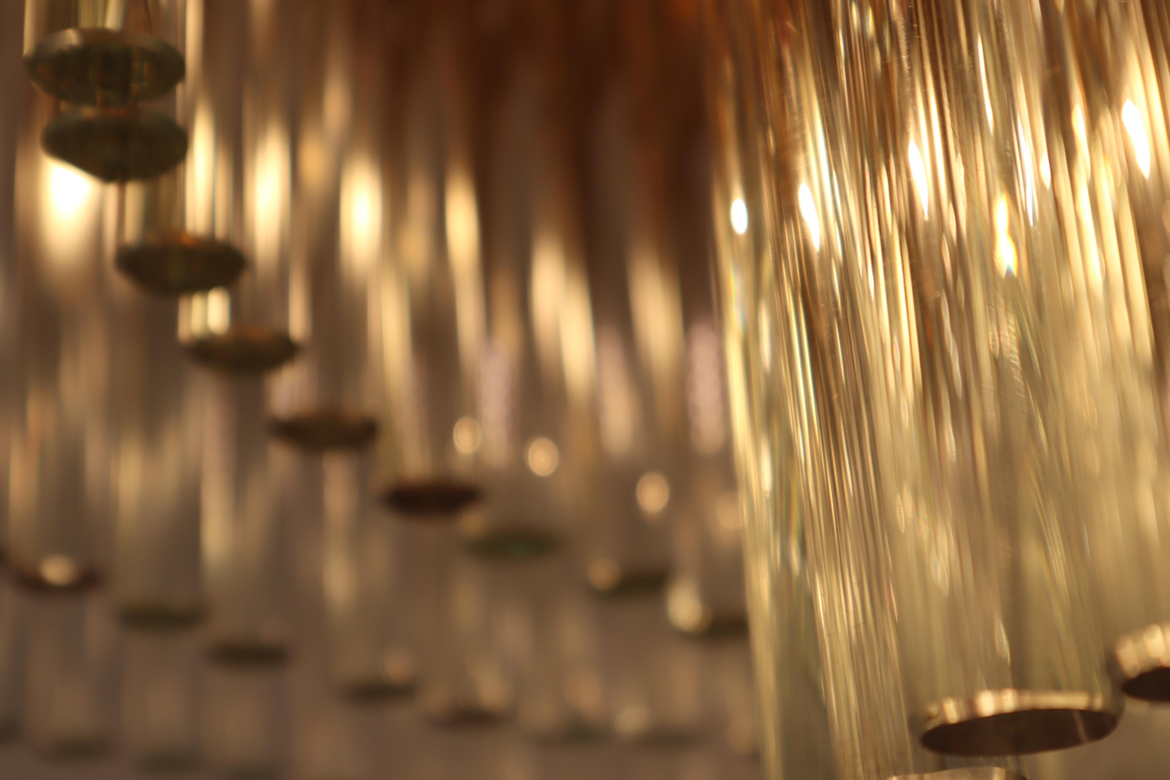 Gold Plate Large Golden Crystal Chandelier from Palwa, 1970s. For Sale