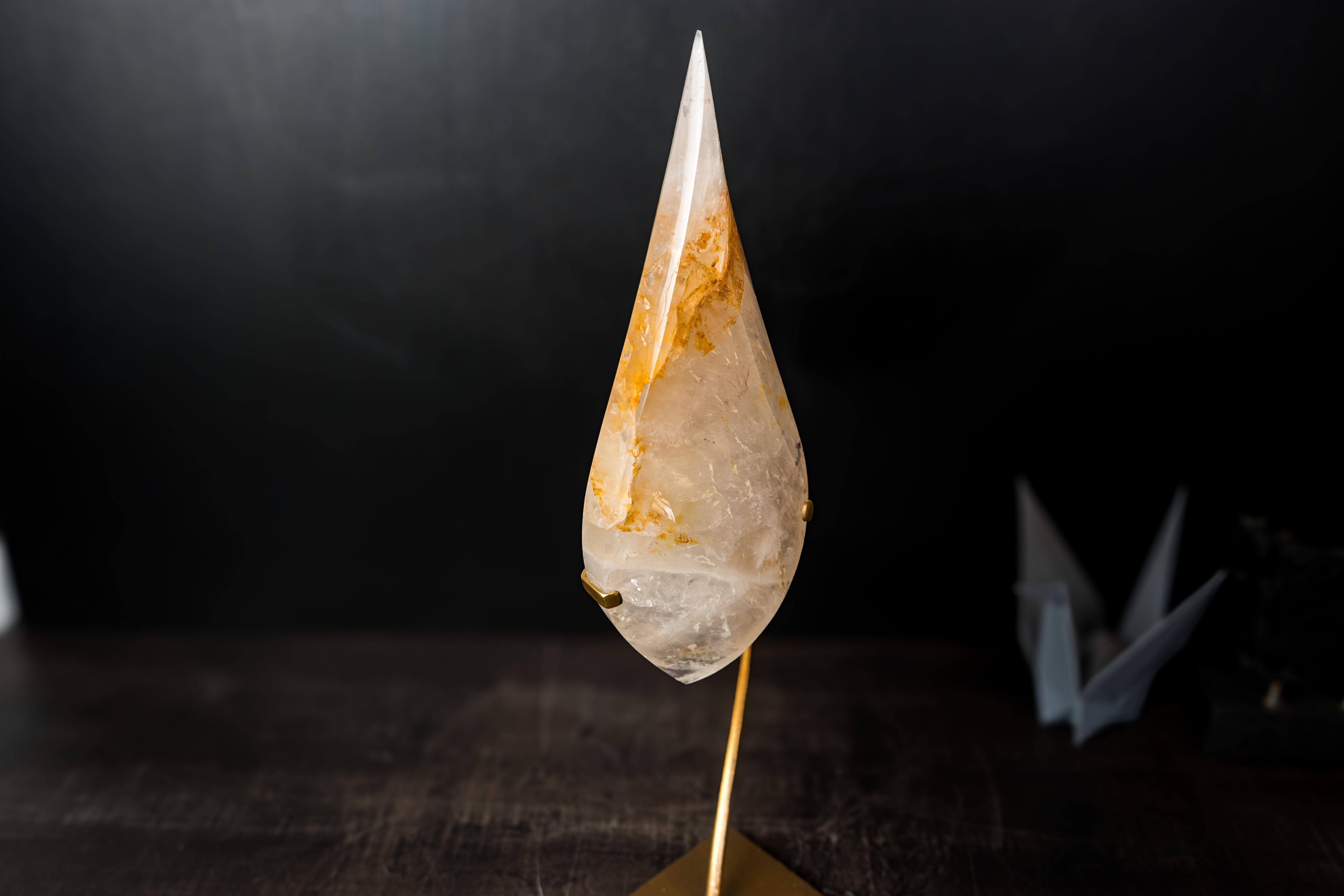 Scultura a goccia di quarzo guaritore dorato di grandi dimensioni In condizioni Nuovo in vendita a Ametista Do Sul, BR