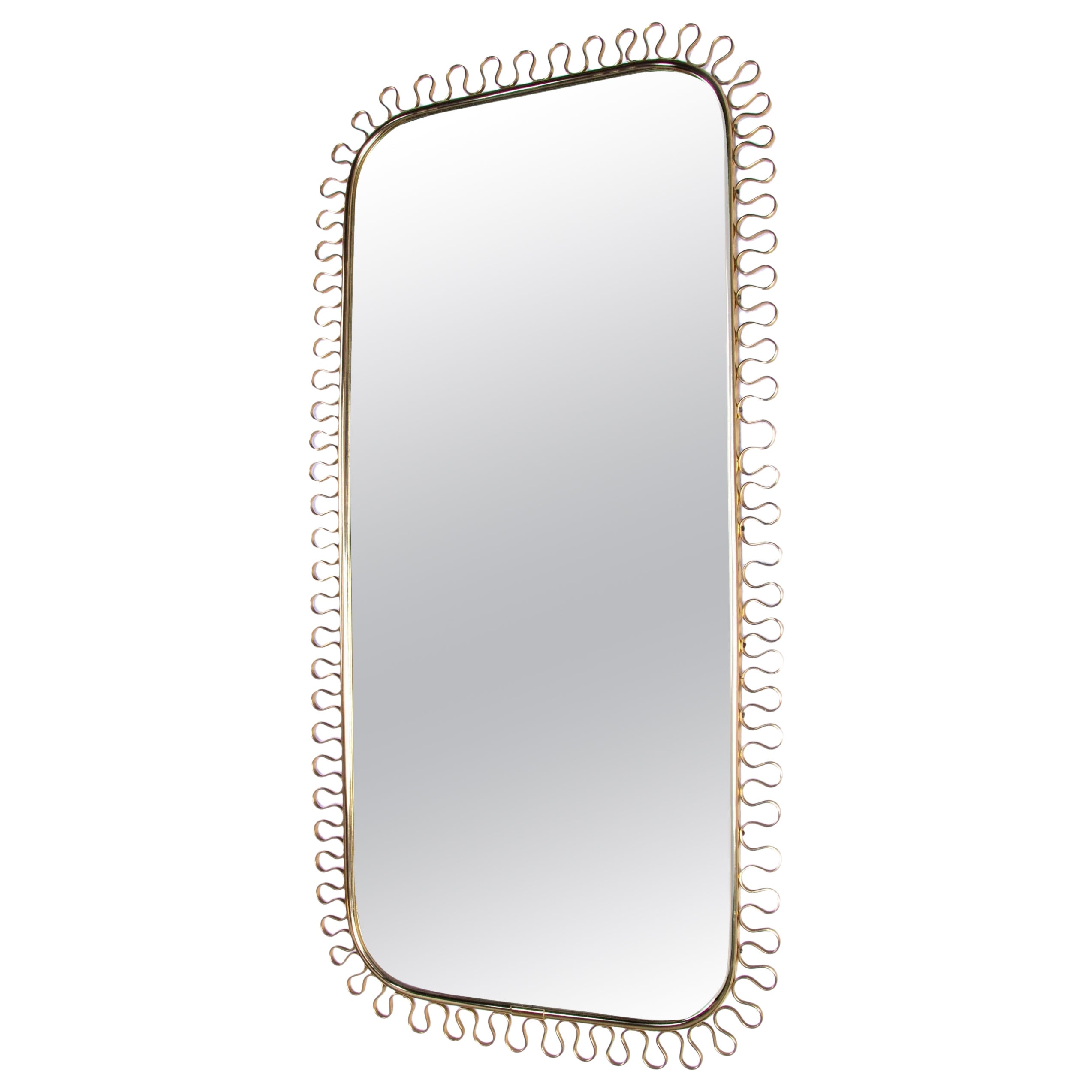 Large 35" Golden Loops Mid-Century Wall Mirror Josef Frank for Svenkst Tenn 1950