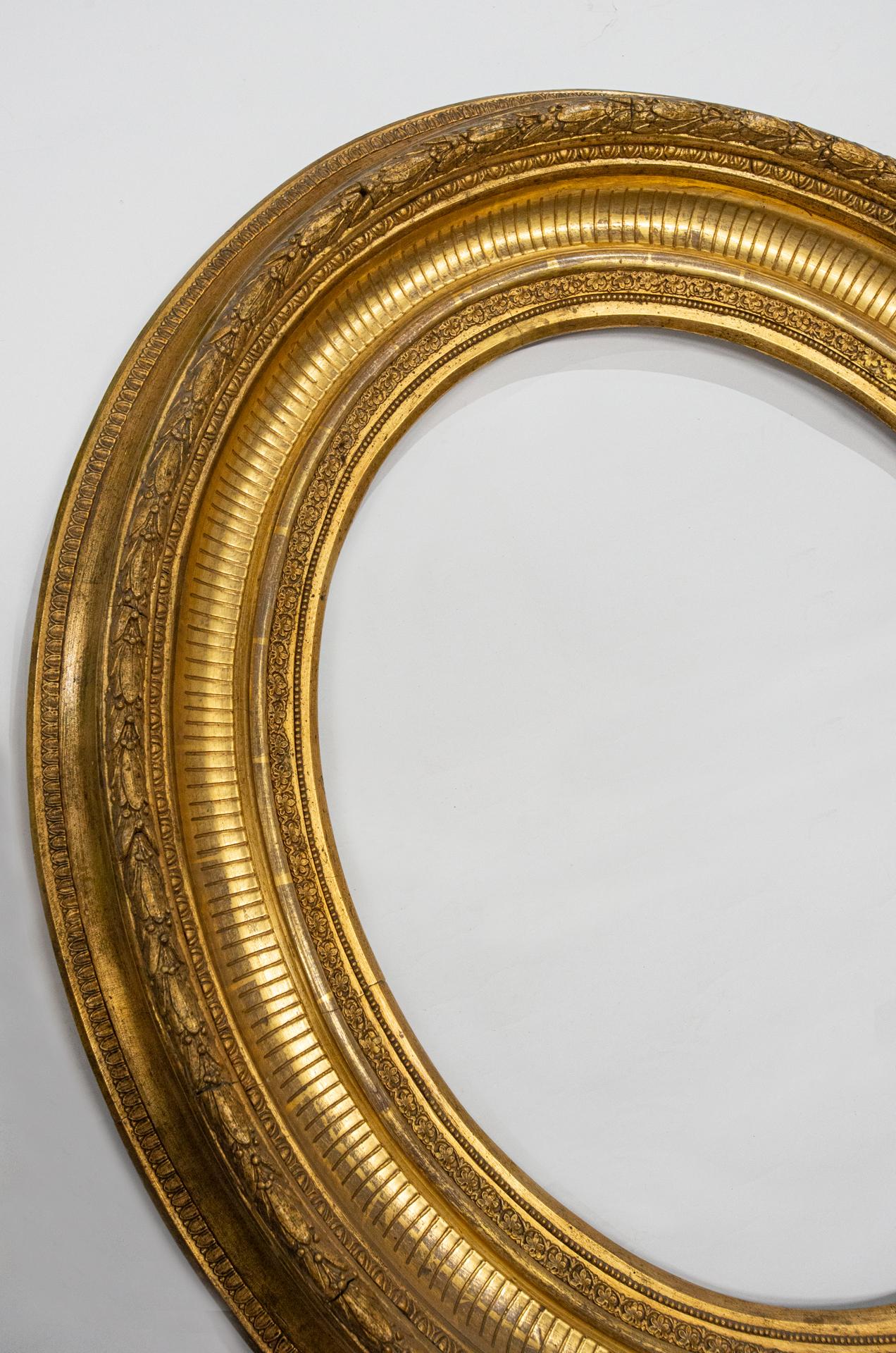 Large Golden Oval Frame For Sale 2