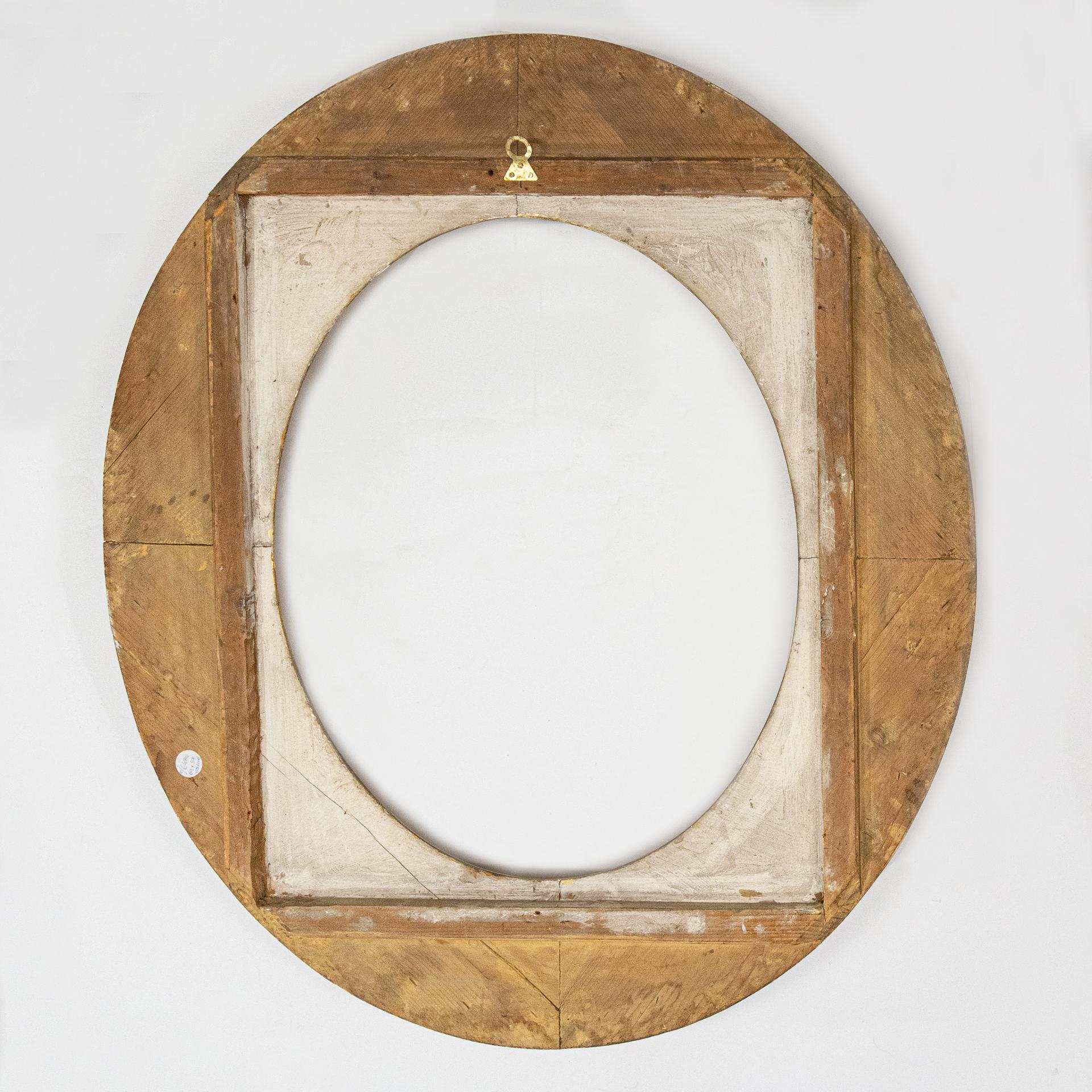 French Large Golden Oval Frame For Sale