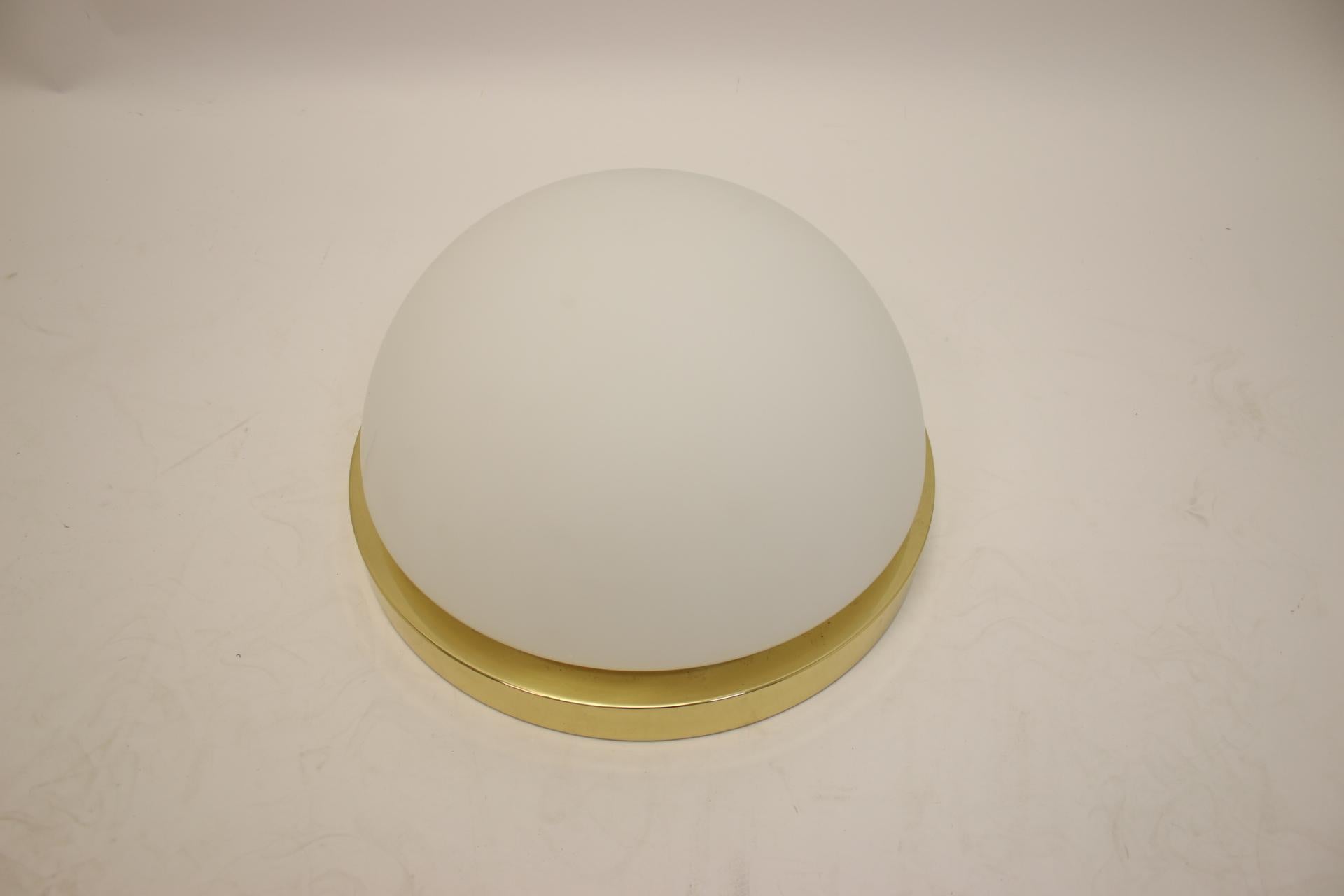 Large Golden Rounds Ceiling Lamp Glashutte Limburg For Sale 3