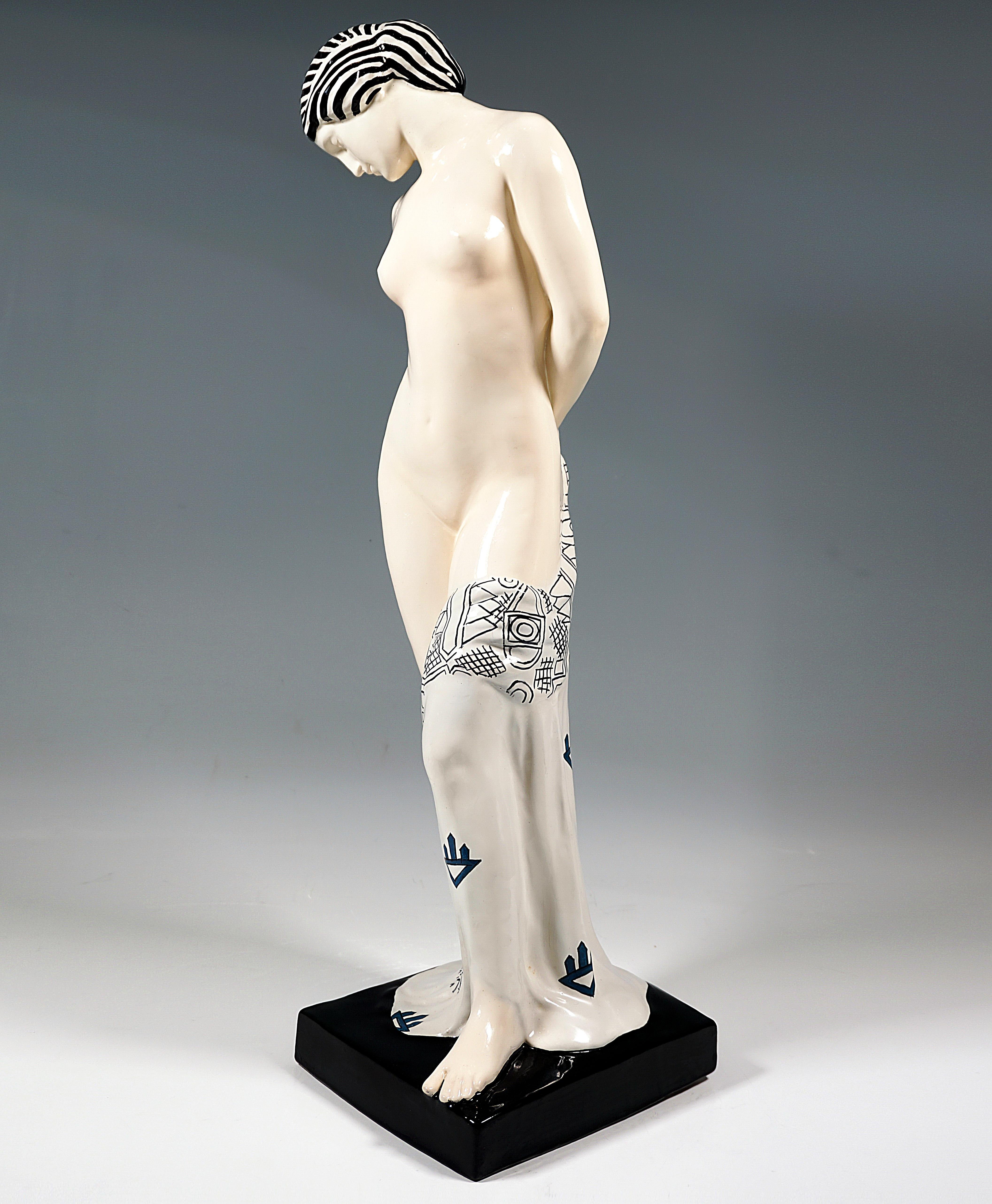 Art Nouveau Large Goldscheider Art Déco Figurine 'Helena', Allegory of Beauty, circa 1920 For Sale