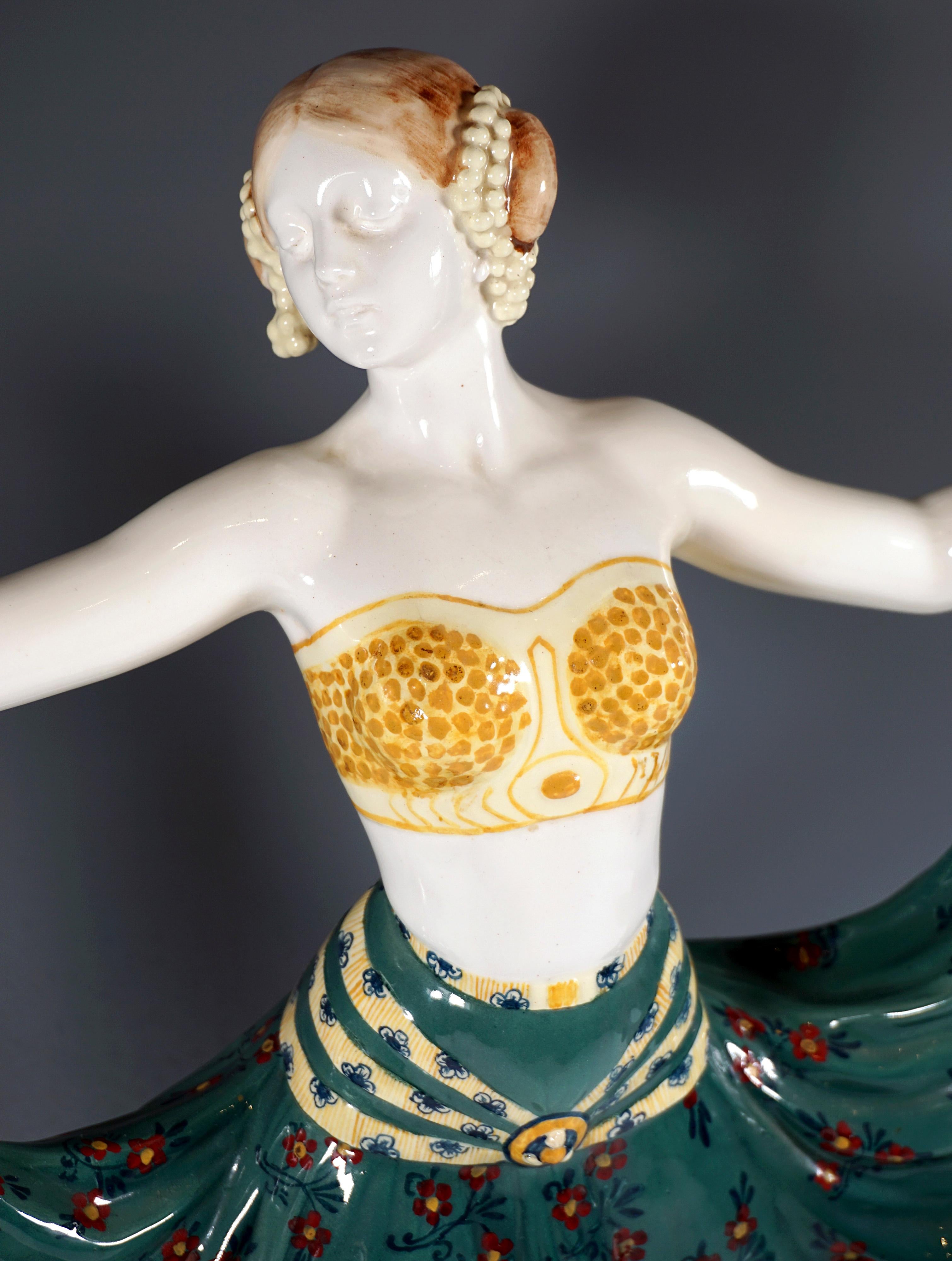 Large Goldscheider Vienna Art Déco Figure, 'Ruth' Dancer In Oriental ...