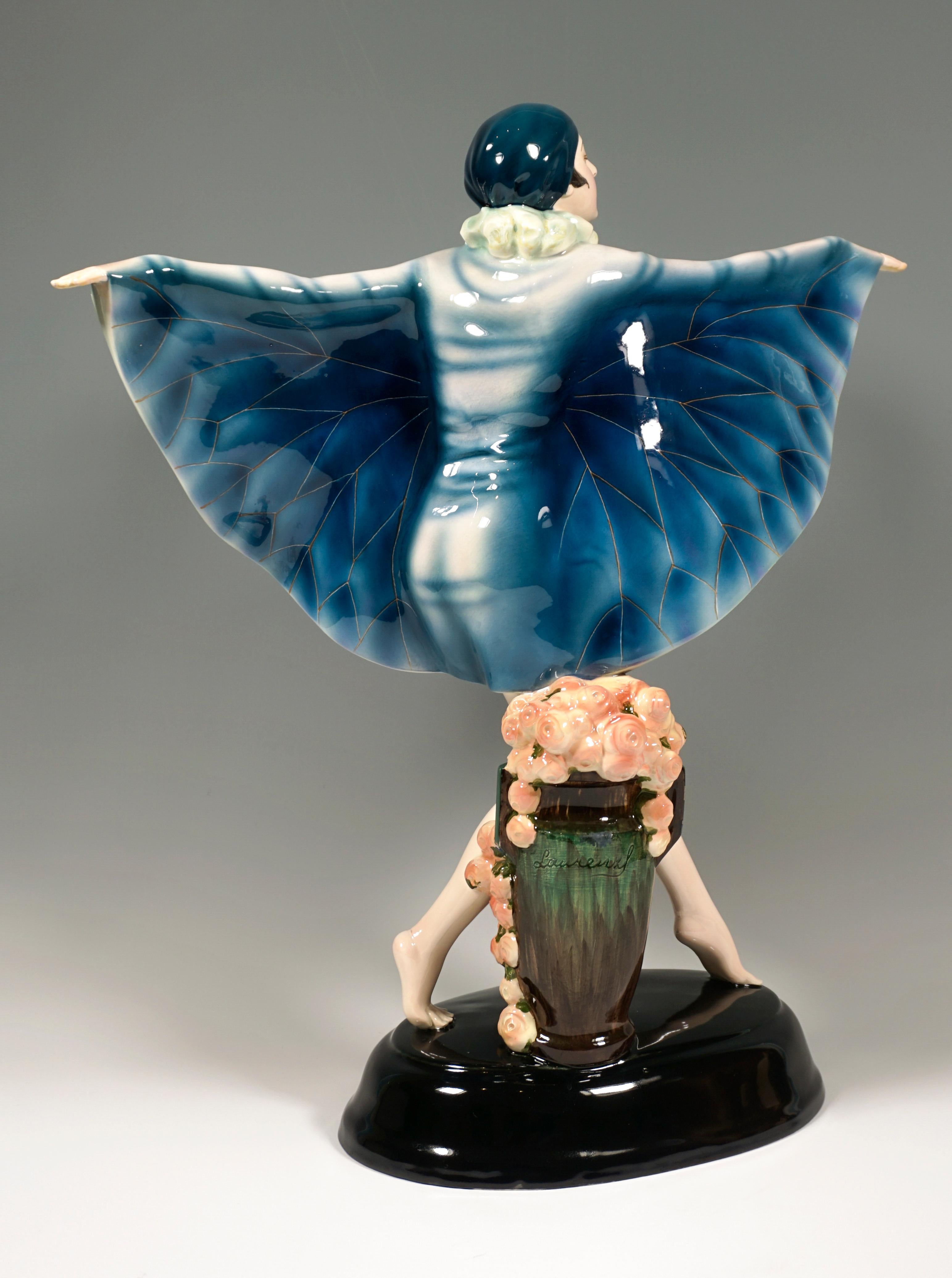 Art Deco Large Goldscheider Vienna Art Déco Figure 'The Captured Bird' by Lorenzl c. 1925