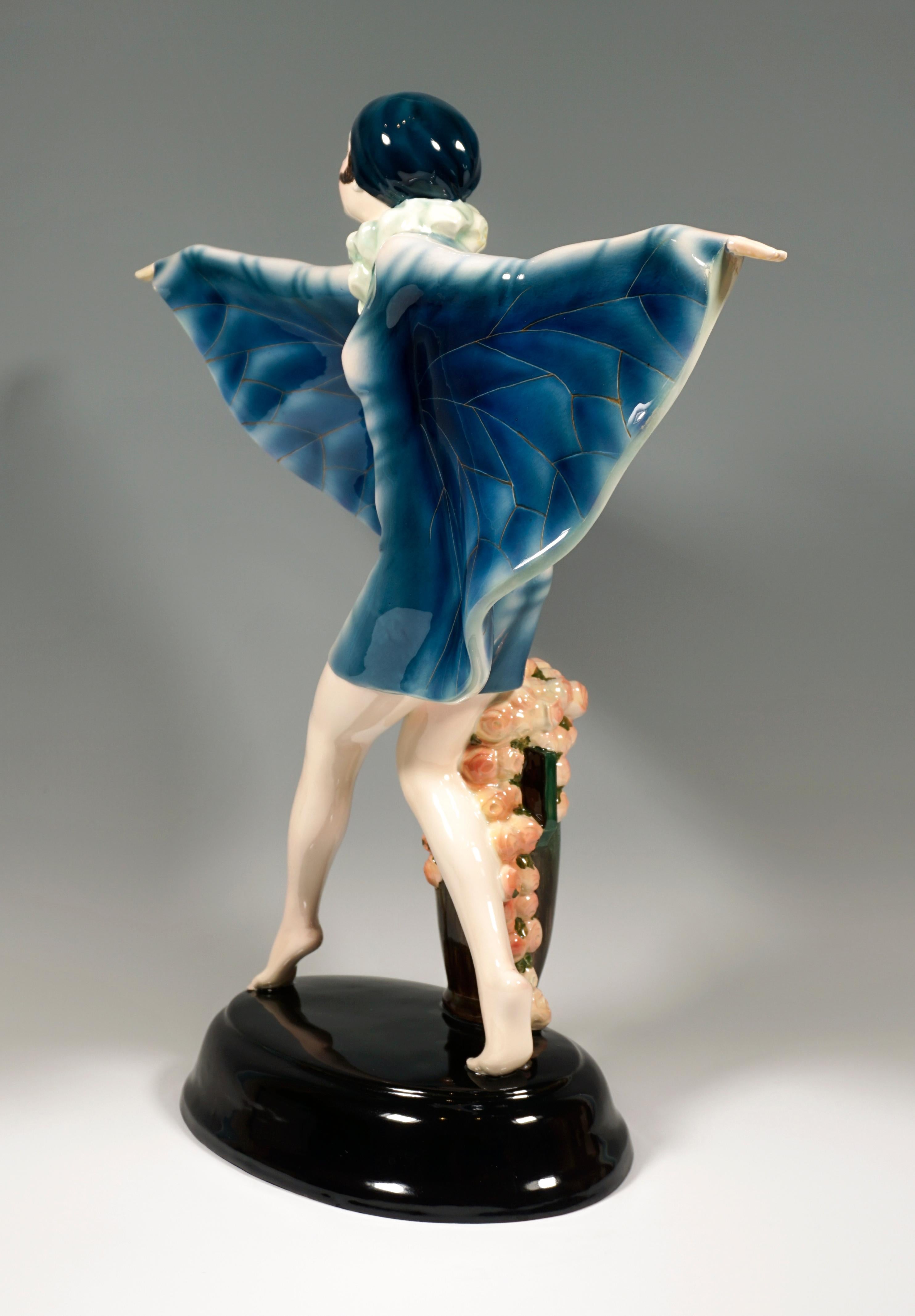 Austrian Large Goldscheider Vienna Art Déco Figure 'The Captured Bird' by Lorenzl c. 1925