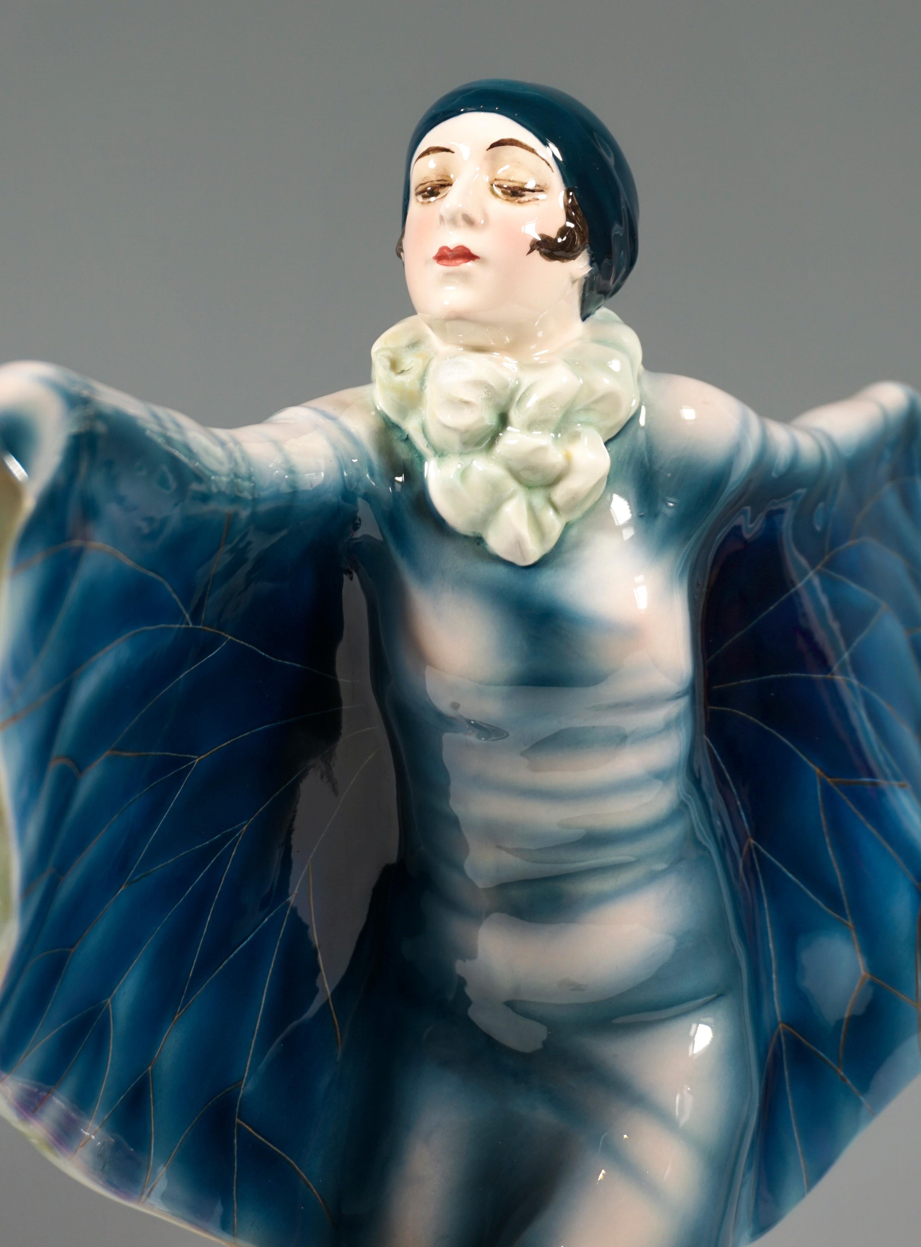 Early 20th Century Large Goldscheider Vienna Art Déco Figure 'The Captured Bird' by Lorenzl c. 1925