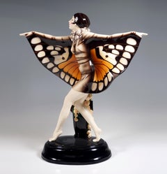 Large Goldscheider Vienna Art Déco Figure 'The Captured Bird' by Lorenzl c. 1925