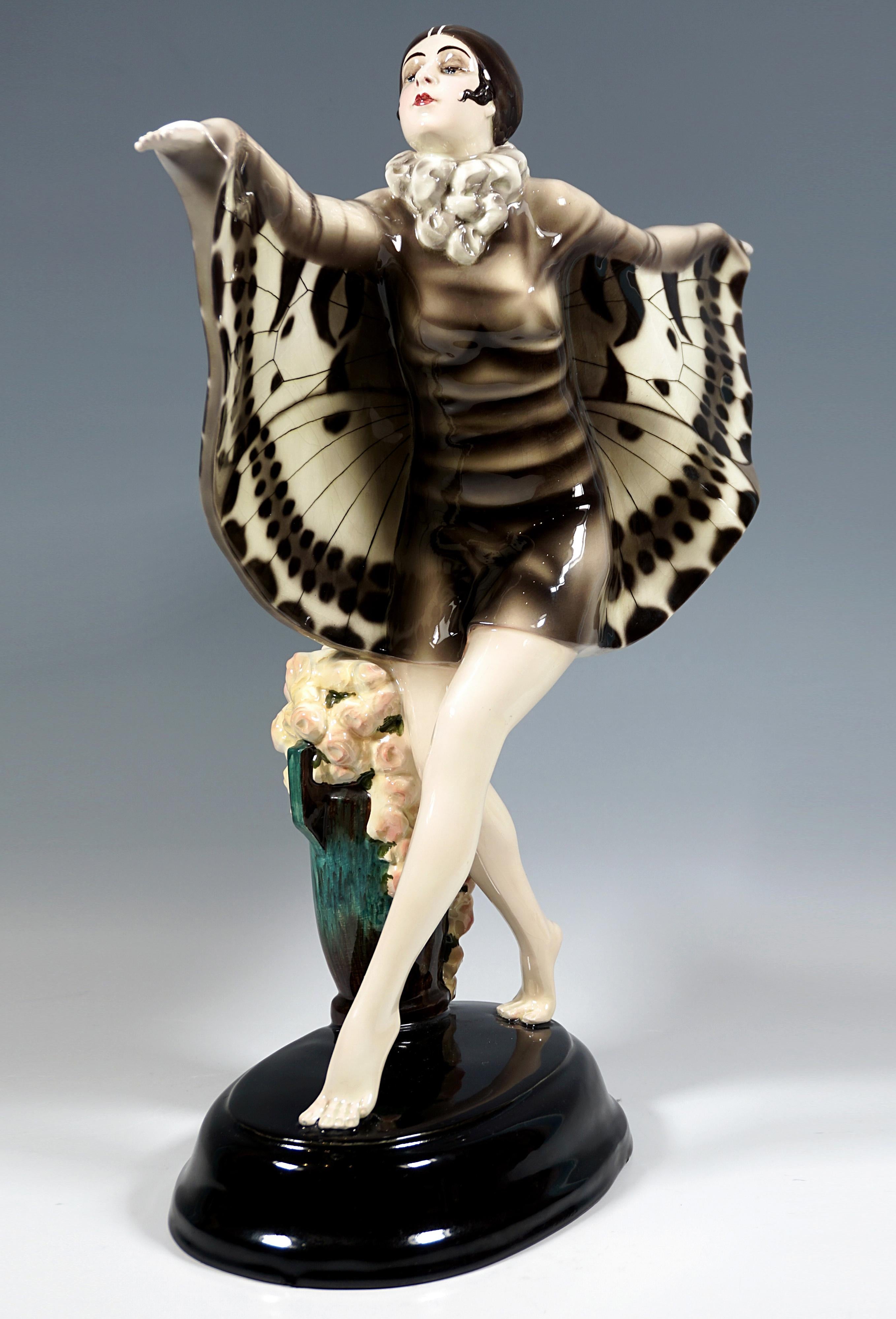 Art Deco Large Goldscheider Vienna Art Déco Figure 'The Captured Bird', by Lorenzl c.1925
