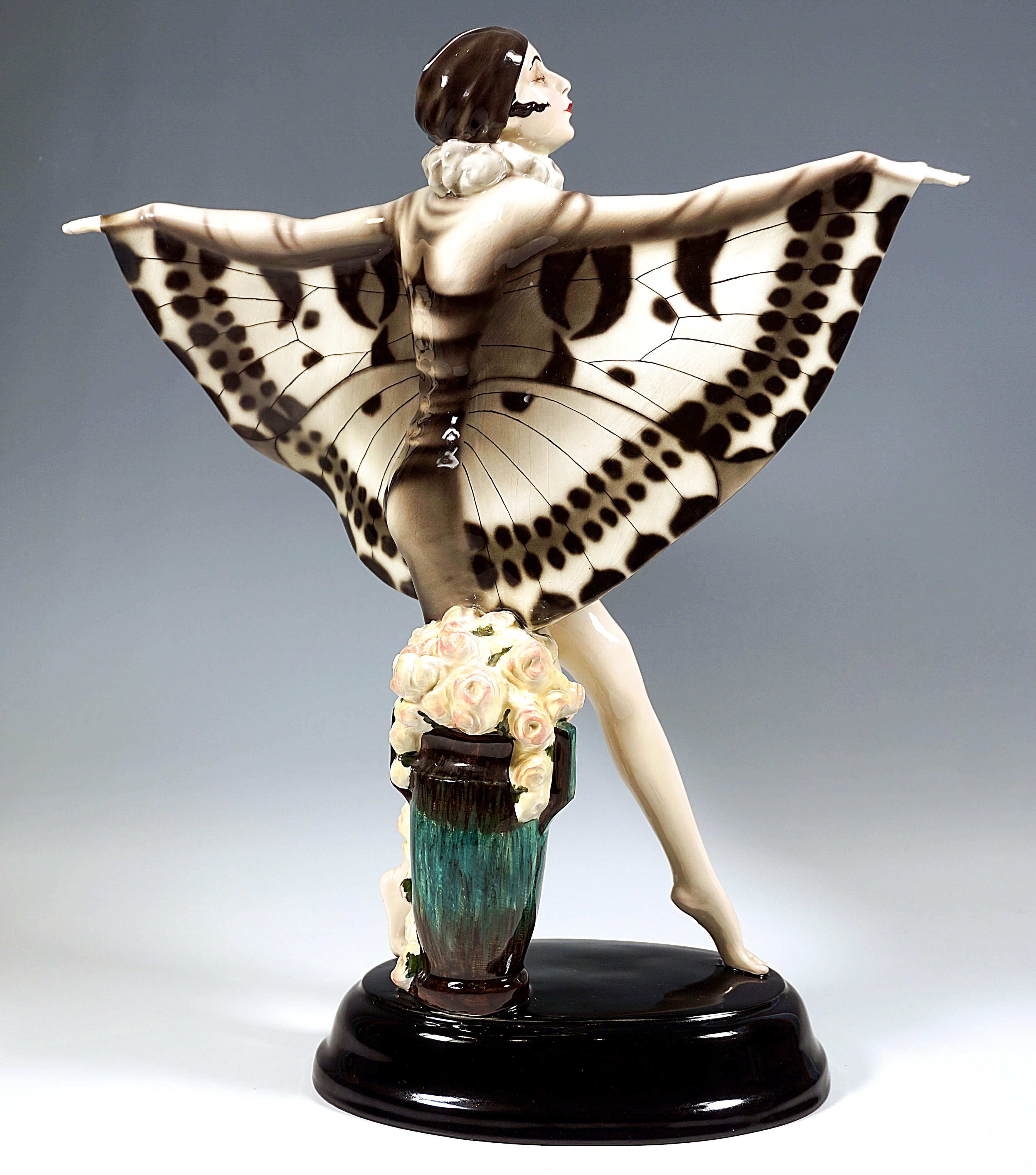 Austrian Large Goldscheider Vienna Art Déco Figure 'The Captured Bird', by Lorenzl c.1925