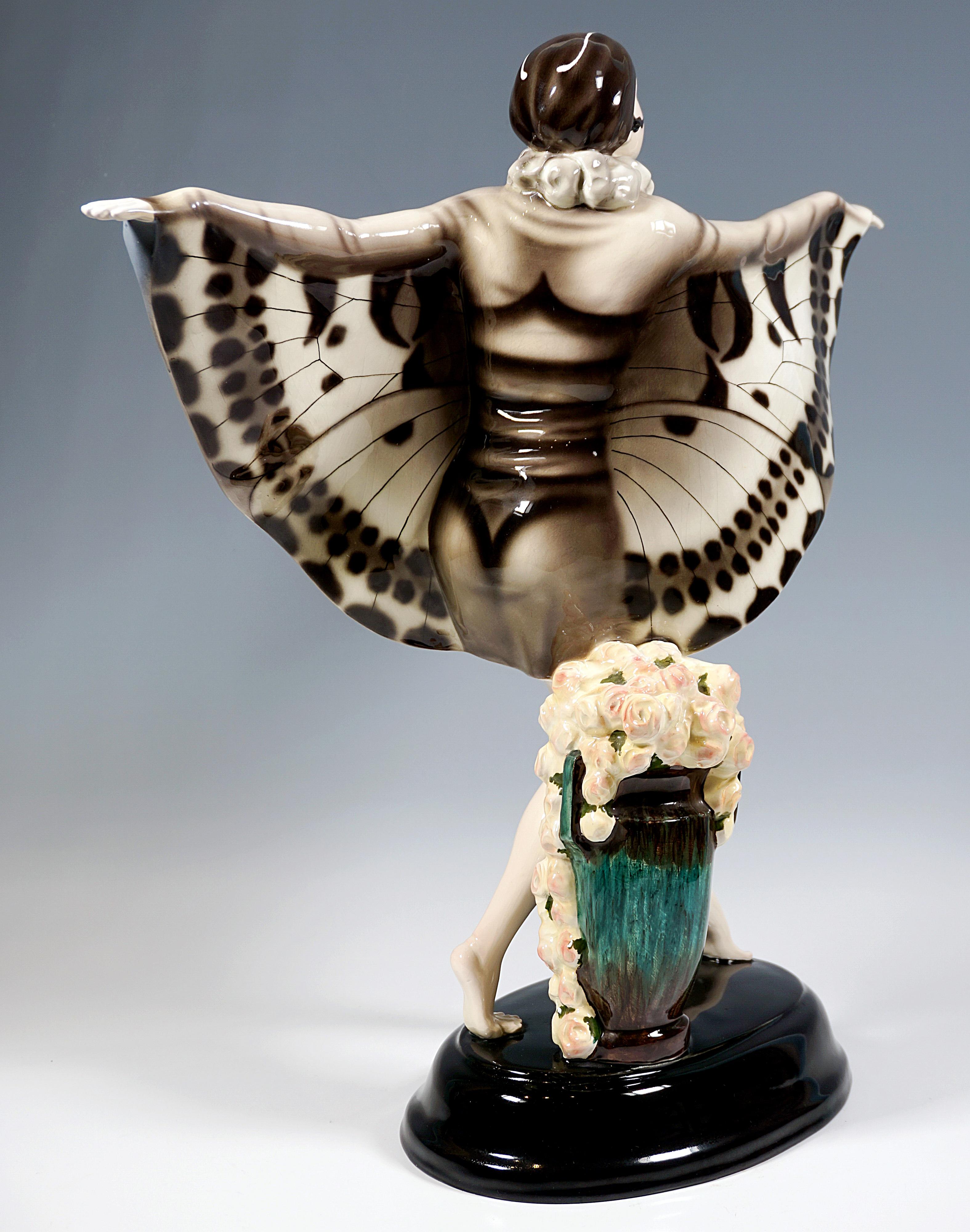 Hand-Crafted Large Goldscheider Vienna Art Déco Figure 'The Captured Bird', by Lorenzl c.1925