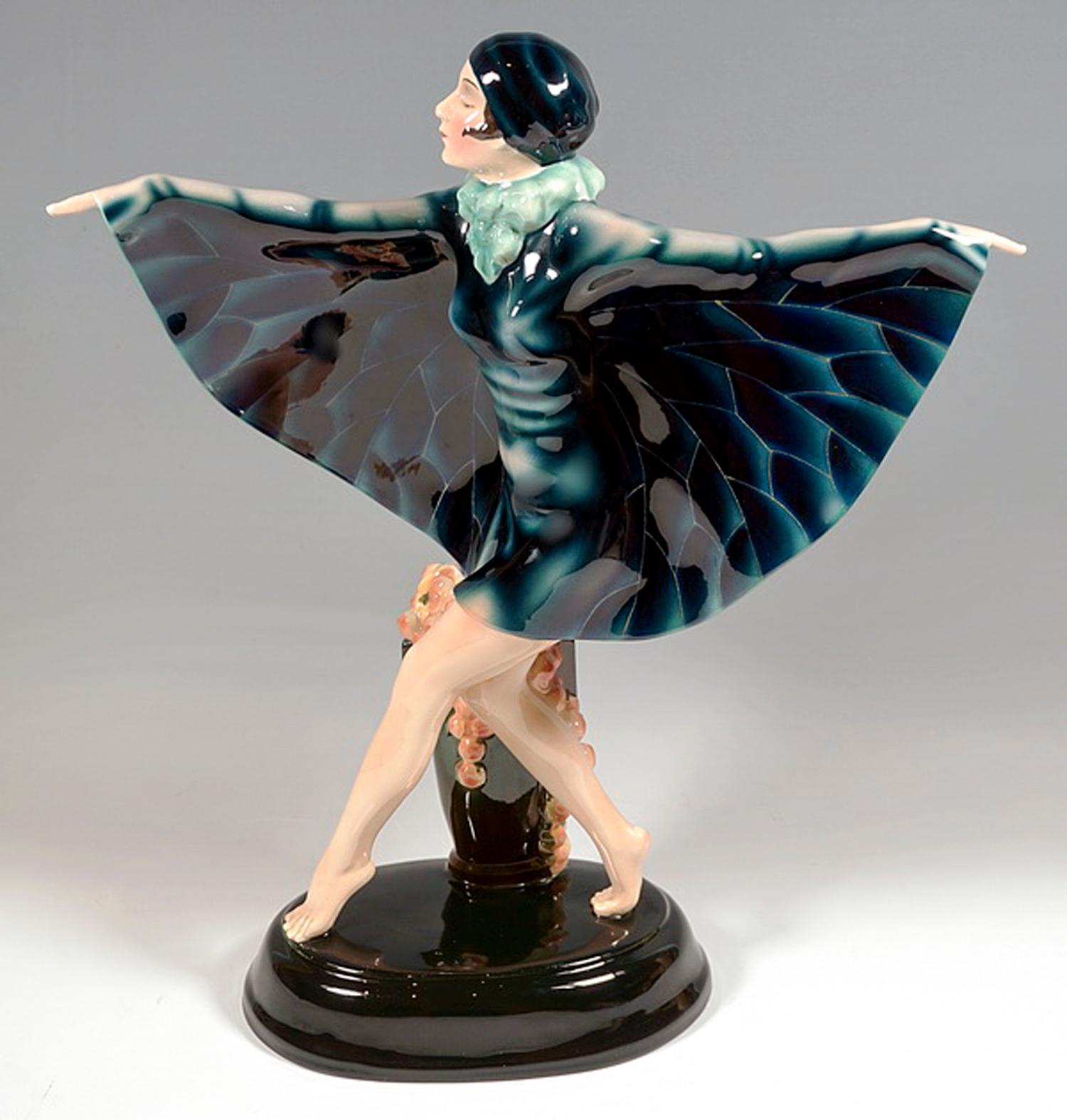 Large Goldscheider Vienna Art Déco Figure 'The Captured Bird', by Lorenzl c.1925 1