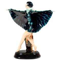 Large Goldscheider Vienna Art Déco Figure 'The Captured Bird', by Lorenzl c.1925