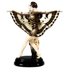 Large Goldscheider Vienna Art Déco Figure 'The Captured Bird', by Lorenzl c.1925