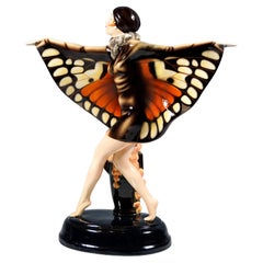 Large Goldscheider Vienna Art Déco Figure 'The Captured Bird', by Lorenzl c.1925