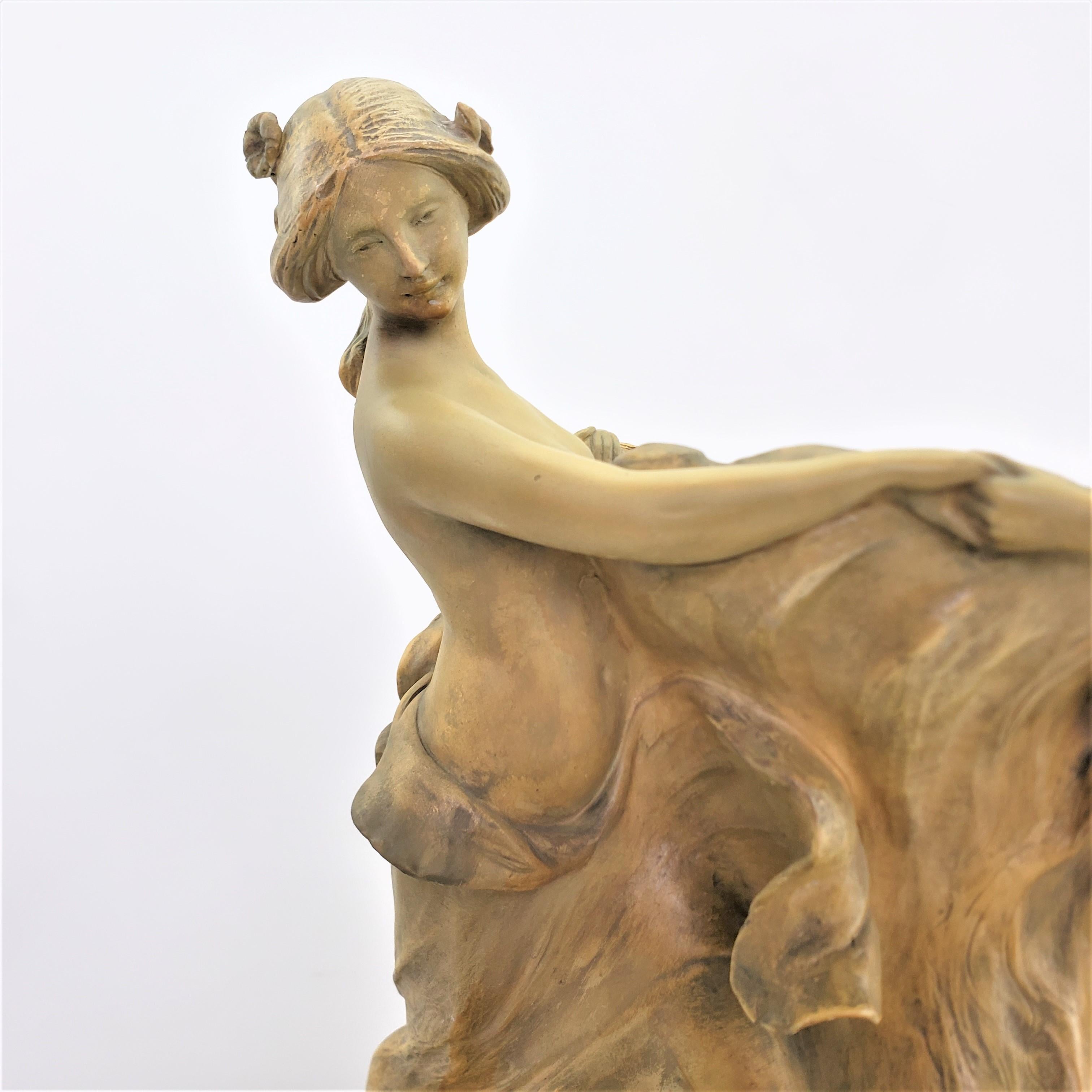 Large Goldsheider E. Tell Signed Jardiniere with Semi-Nude Women Holding Hands For Sale 1