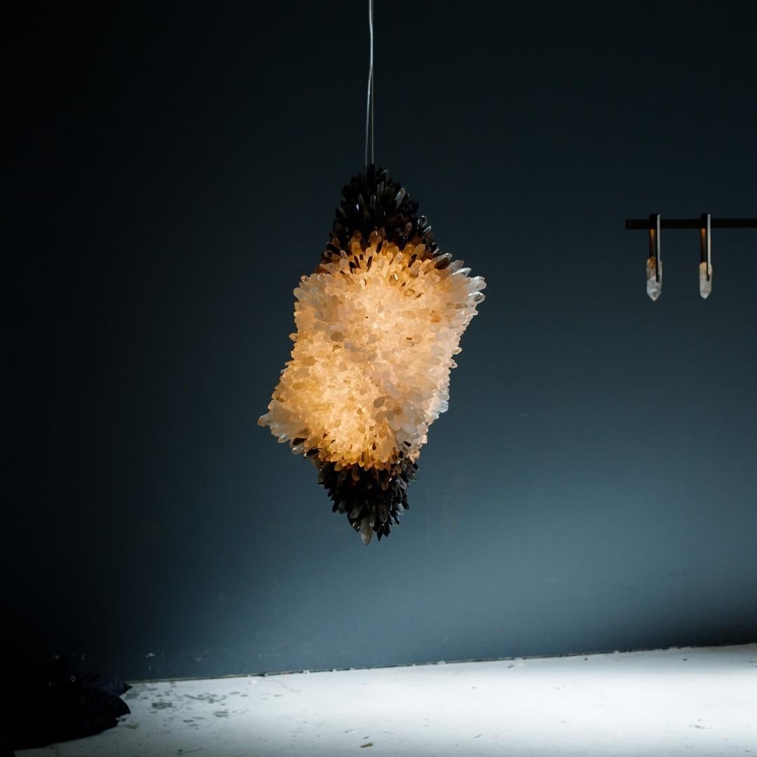Contemporary Organic Gradient Cluster of Crystal Large Pendant Light by Christopher Boots For Sale