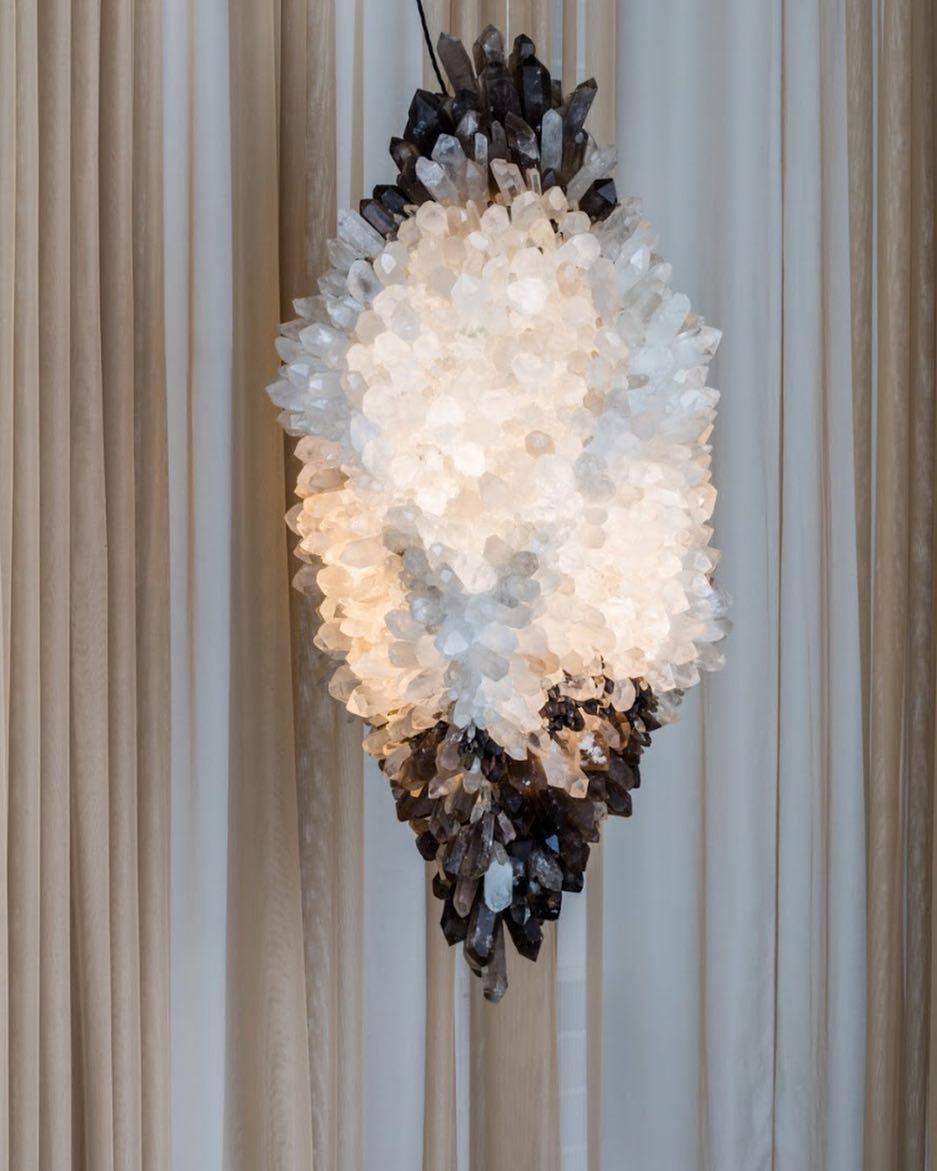 Organic Gradient Cluster of Crystal Large Pendant Light by Christopher Boots For Sale 2