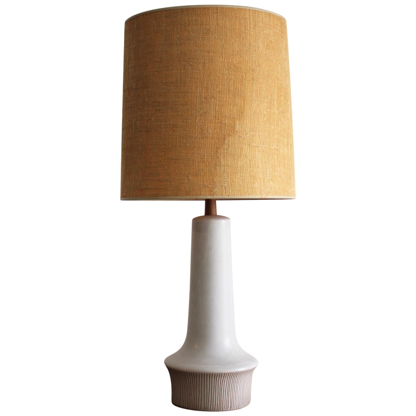 Large Gordon & Jane Martz Studio Tall Ceramic Table Lamp with Original Shade