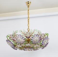 Grandes et magnifiques Bagues Chandeier en cristal doré et facetté, Palwa, années 1970