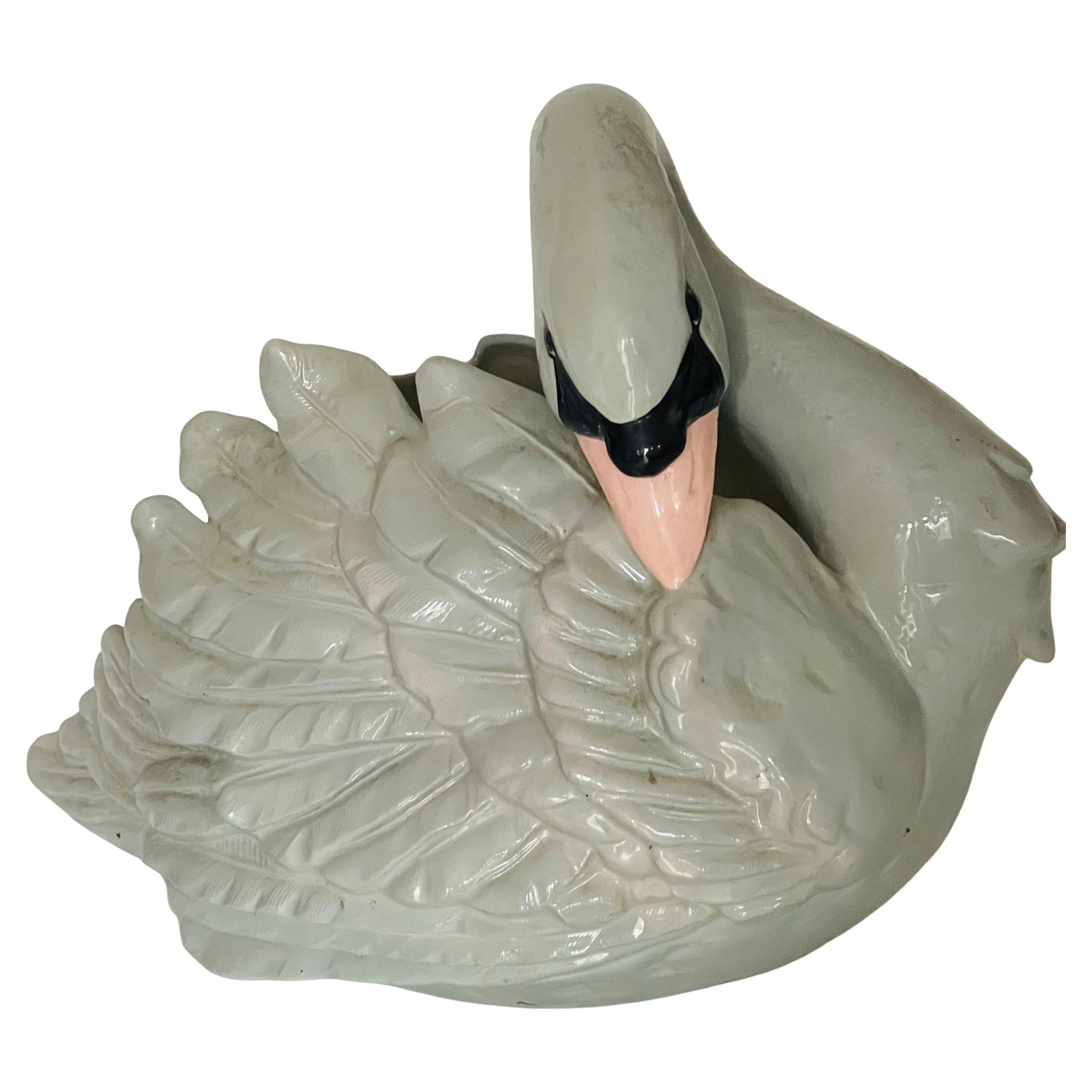 Large Gorgeous Vintage Gray Sean Planter Signed For Sale