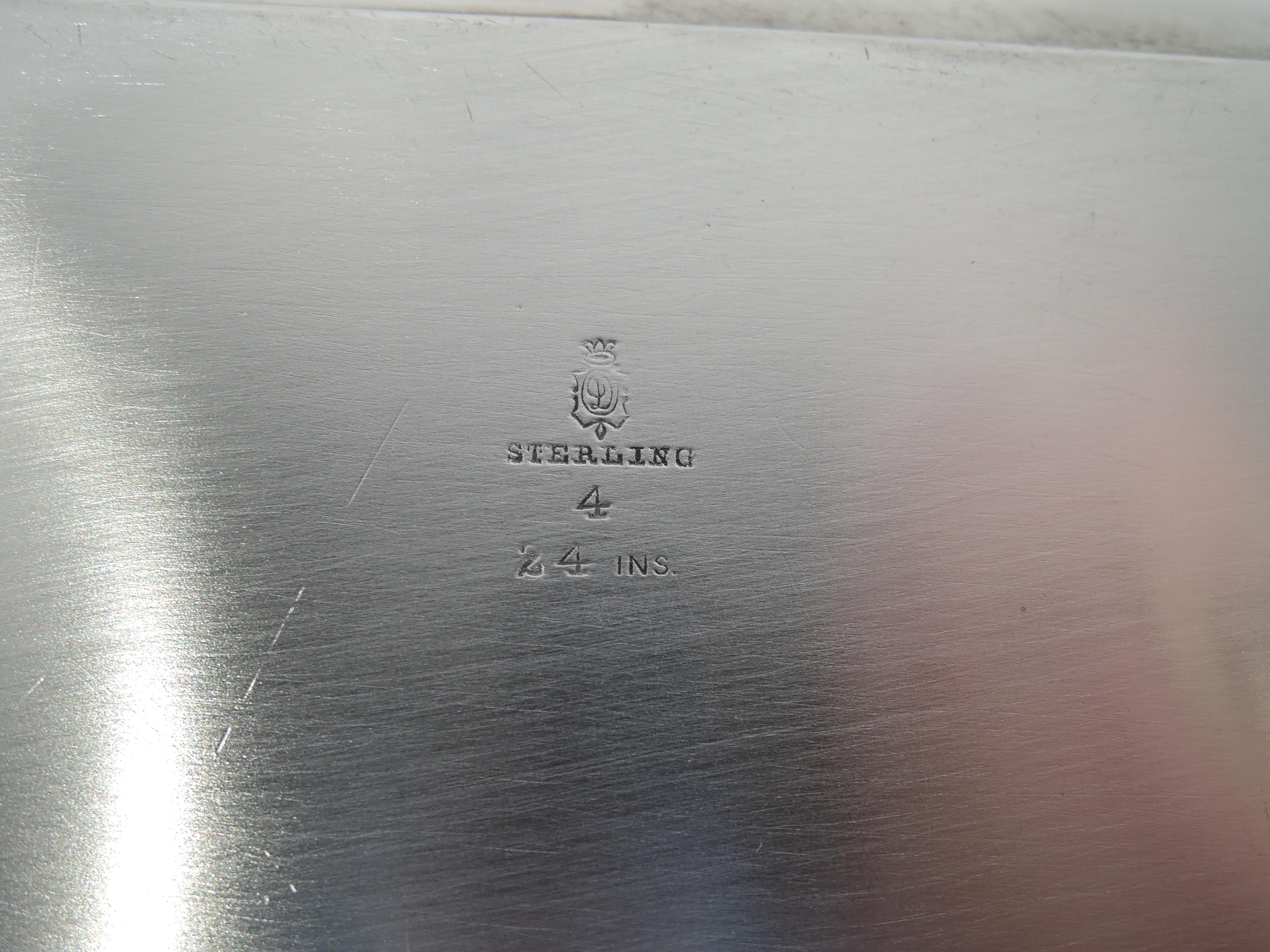 Large Gorham Durgin Sterling Silver Tray in Art Deco Fairfax Pattern 1