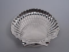 Large Gorham Modern Classical Sterling Silver Scallop Shell Dish, 1947